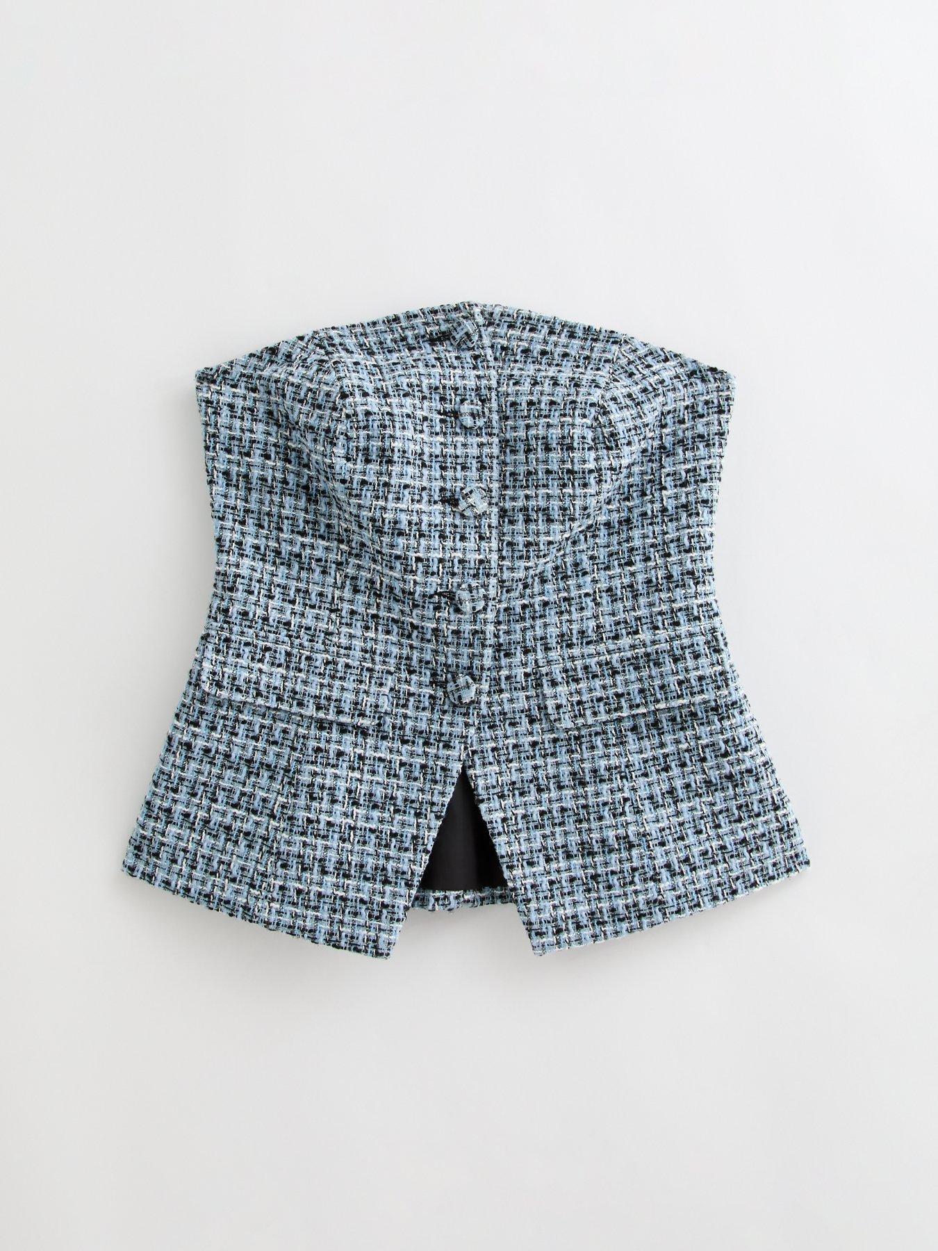  image of new-look-boucle-bustier-waistcoat-blue