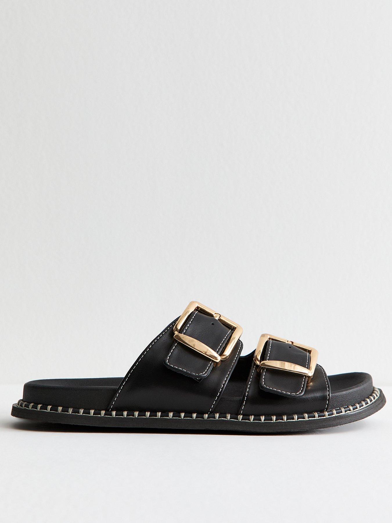 new-look-black-faux-leather-whipstitched-sole-sandals