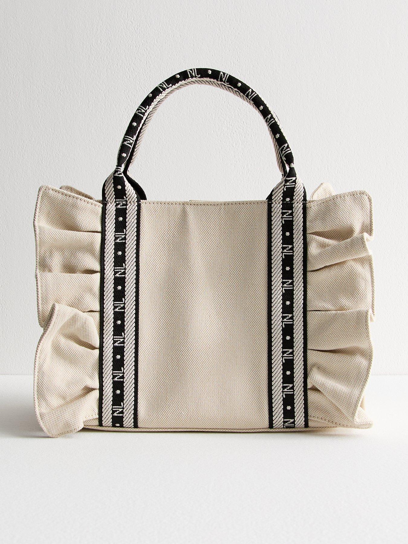  image of new-look-ruffle-canvas-tote-bag-multi