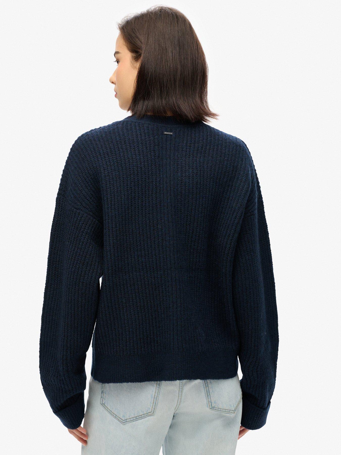  image of superdry-brushed-crew-neck-jumper--blue