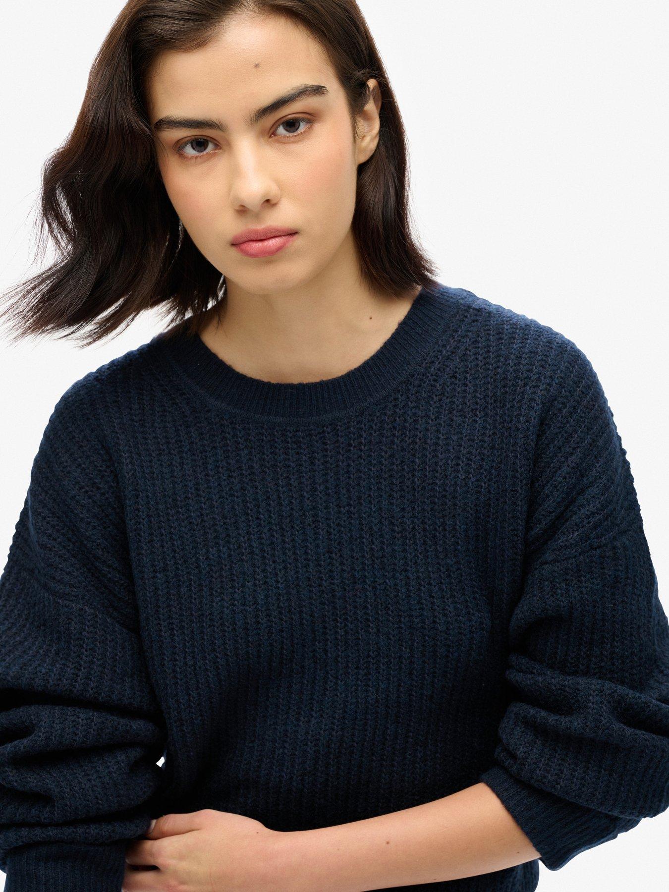 image of superdry-brushed-crew-neck-jumper--blue
