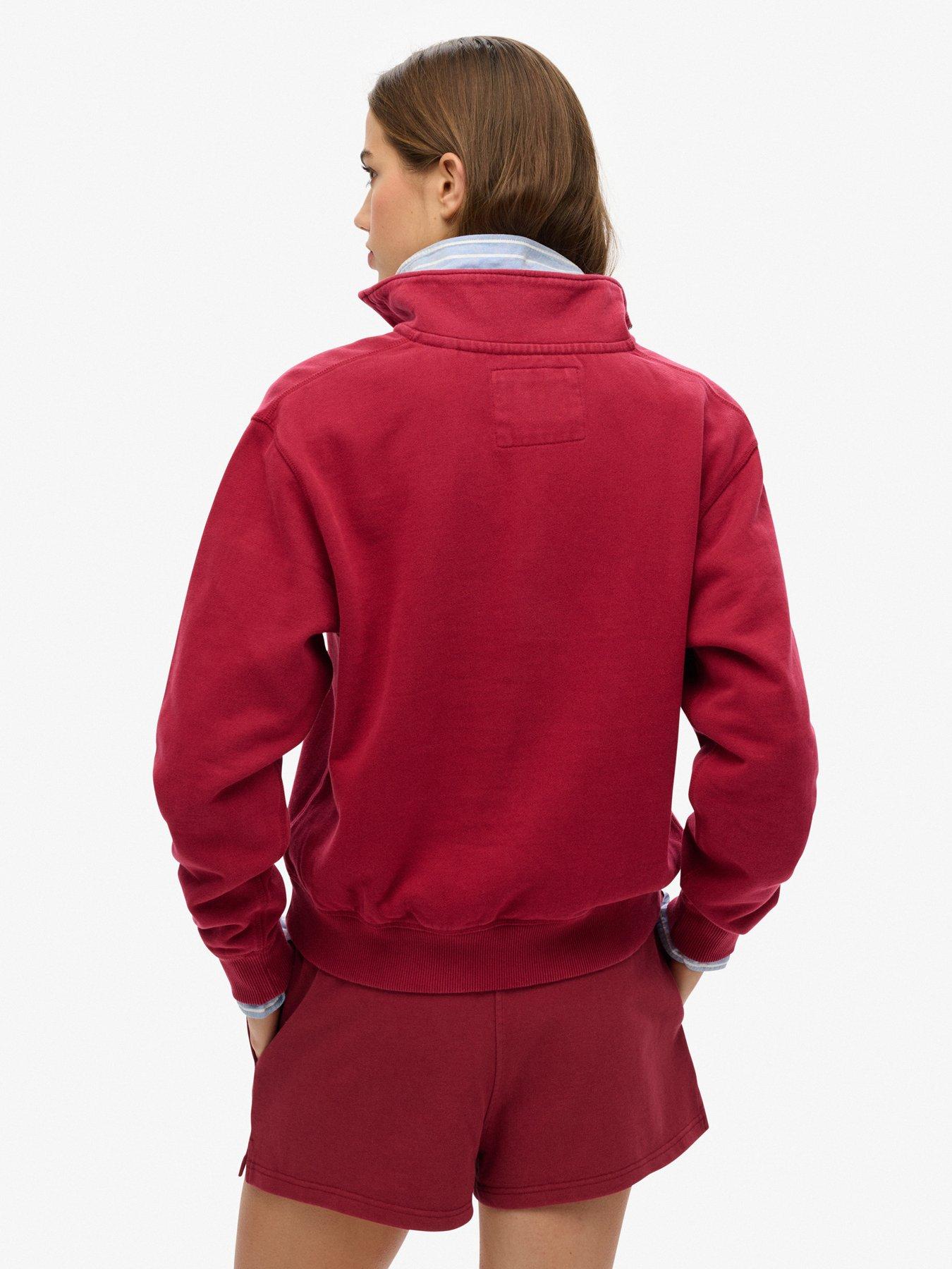 Image 2 of 5 of Superdry Athletic Essentials Applique Half Zip Sweatshirt - Red