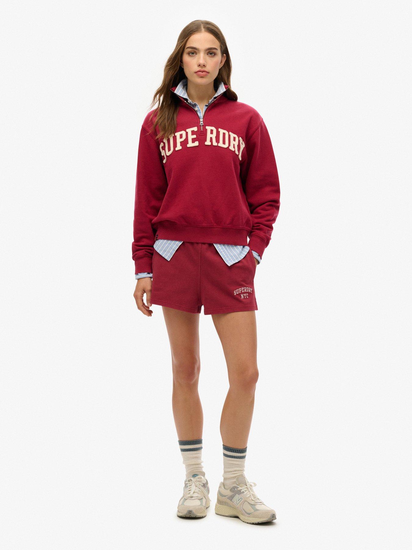 Image 3 of 5 of Superdry Athletic Essentials Applique Half Zip Sweatshirt - Red