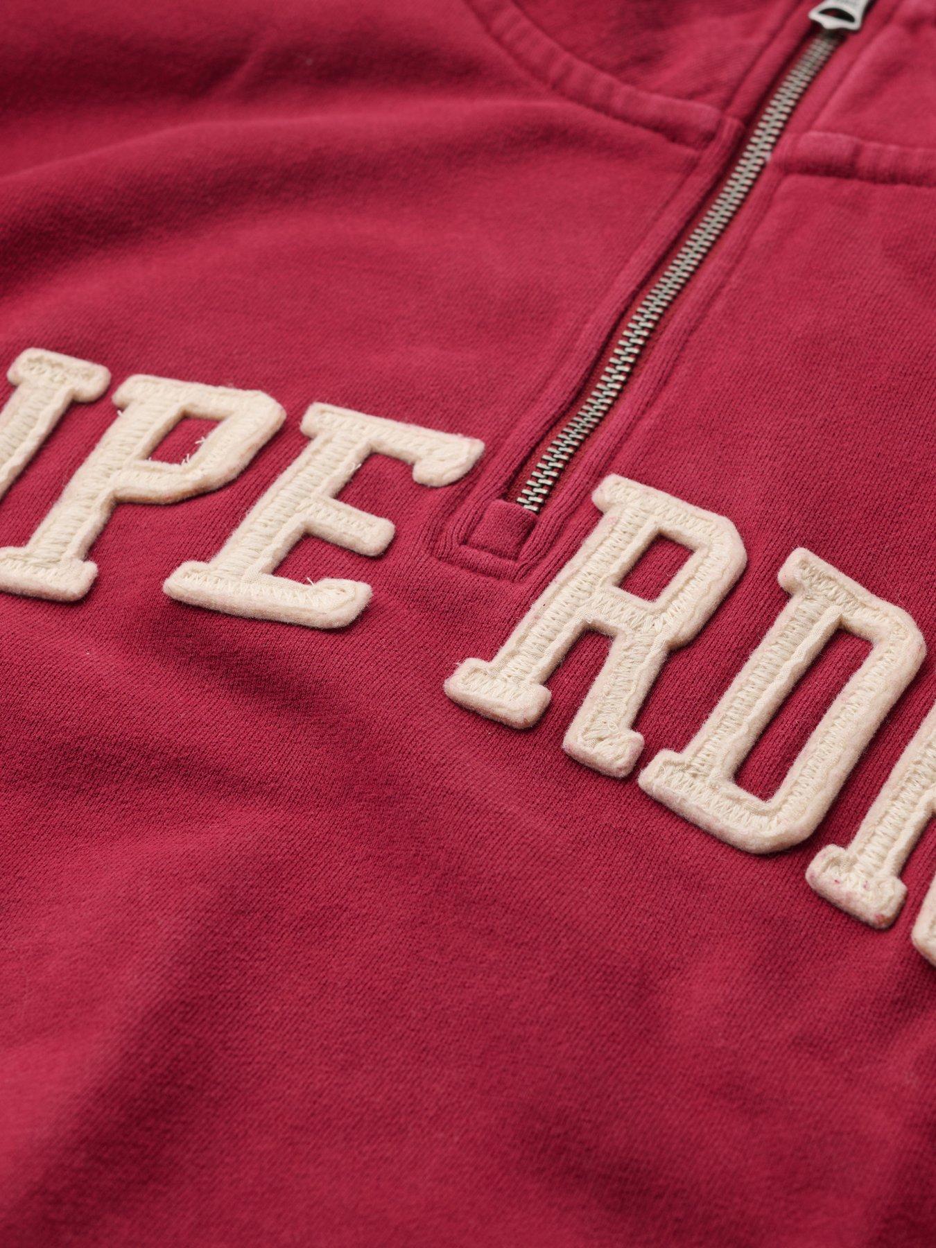 Image 5 of 5 of Superdry Athletic Essentials Applique Half Zip Sweatshirt - Red