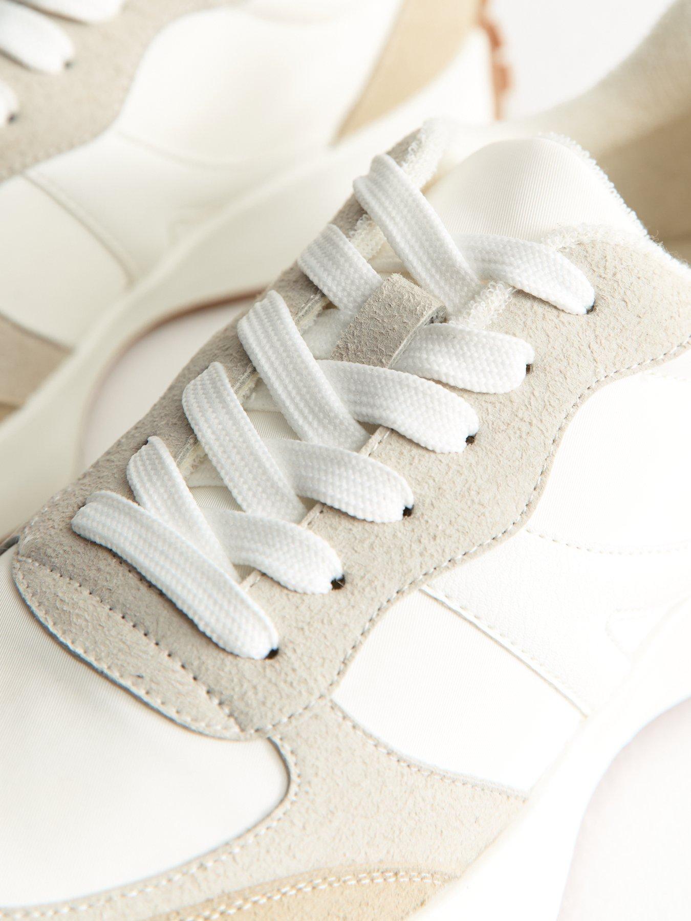  image of new-look-white-brushed-faux-suede-panelled-trainers