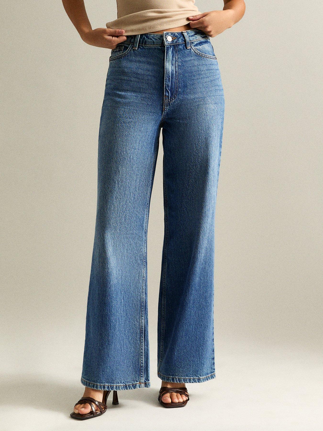 New Look Blue Adalae High Waisted Wide Leg Jeans