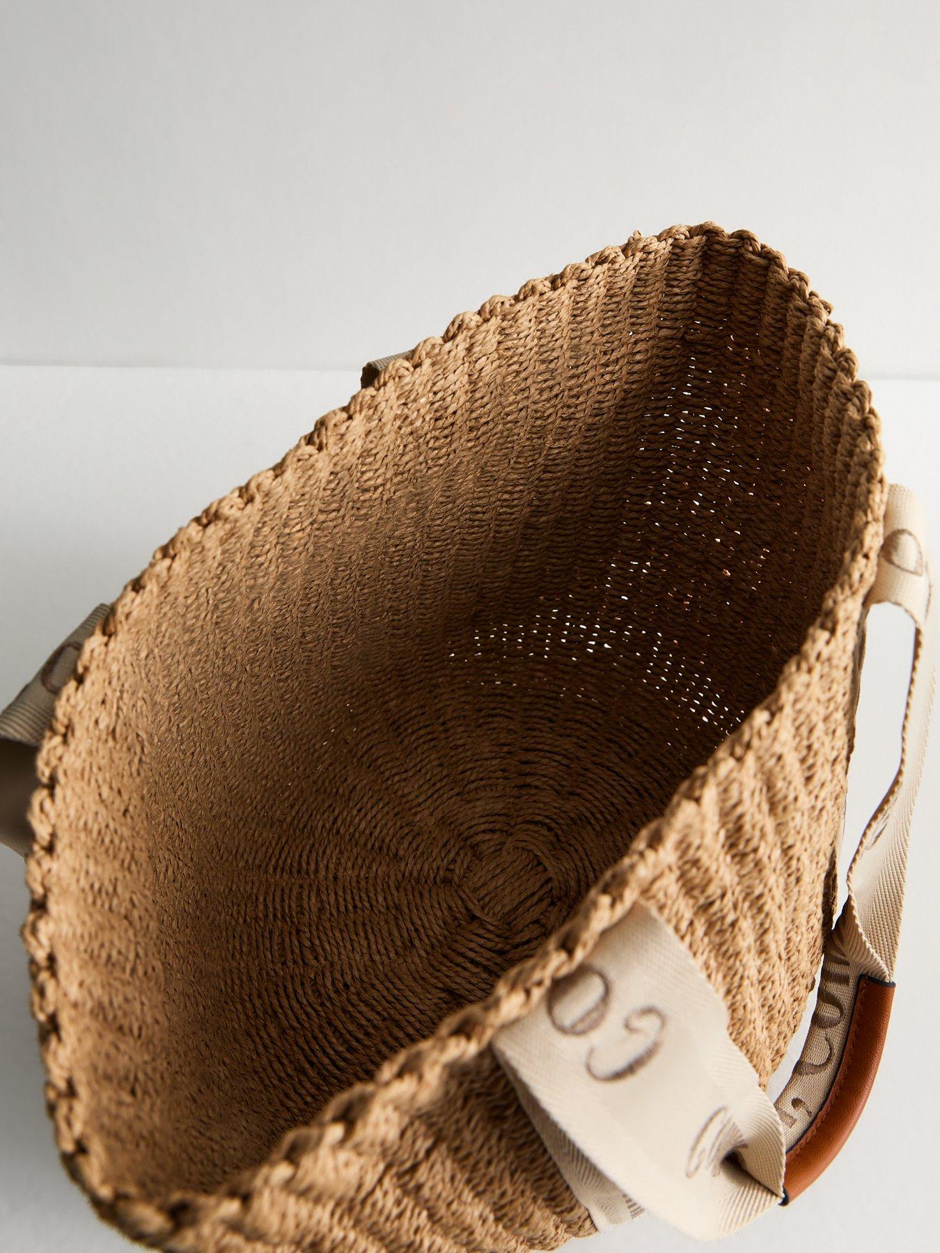  image of new-look-stone-woven-basket-tote-bag