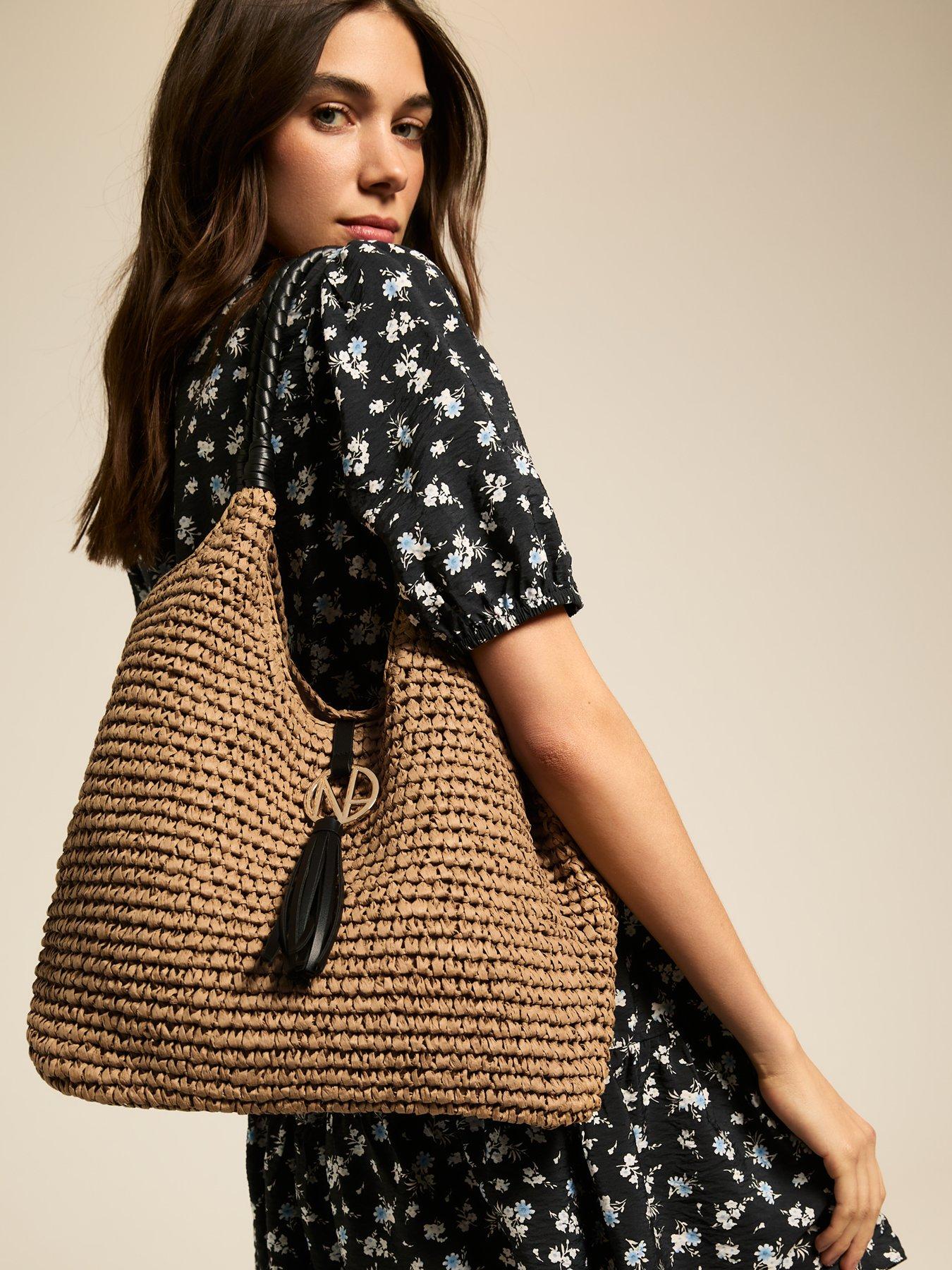 Image 2 of 5 of New Look Plait Handle Straw Tote - Stone