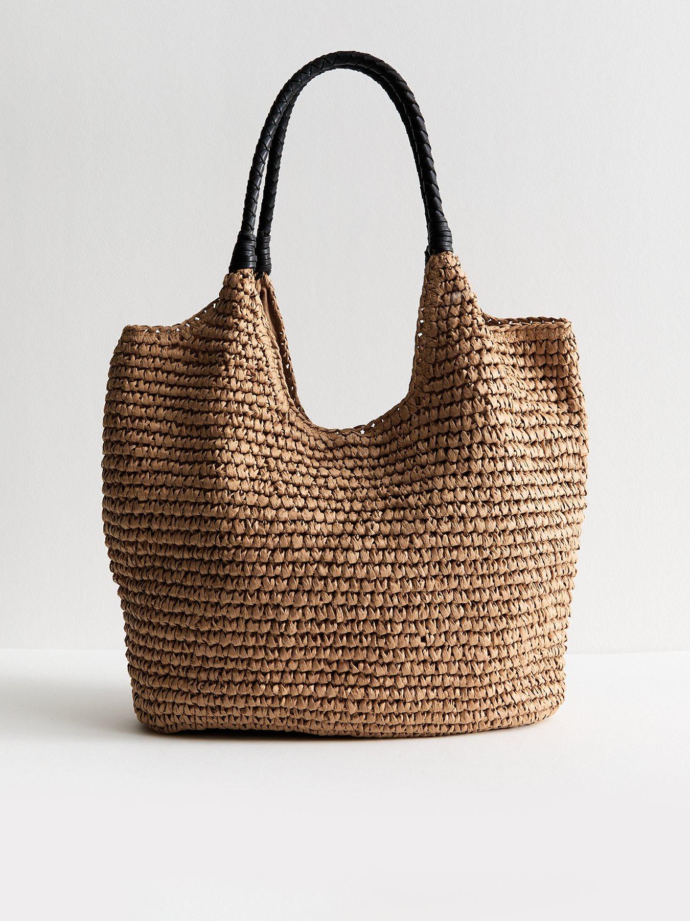 Image 3 of 5 of New Look Plait Handle Straw Tote - Stone