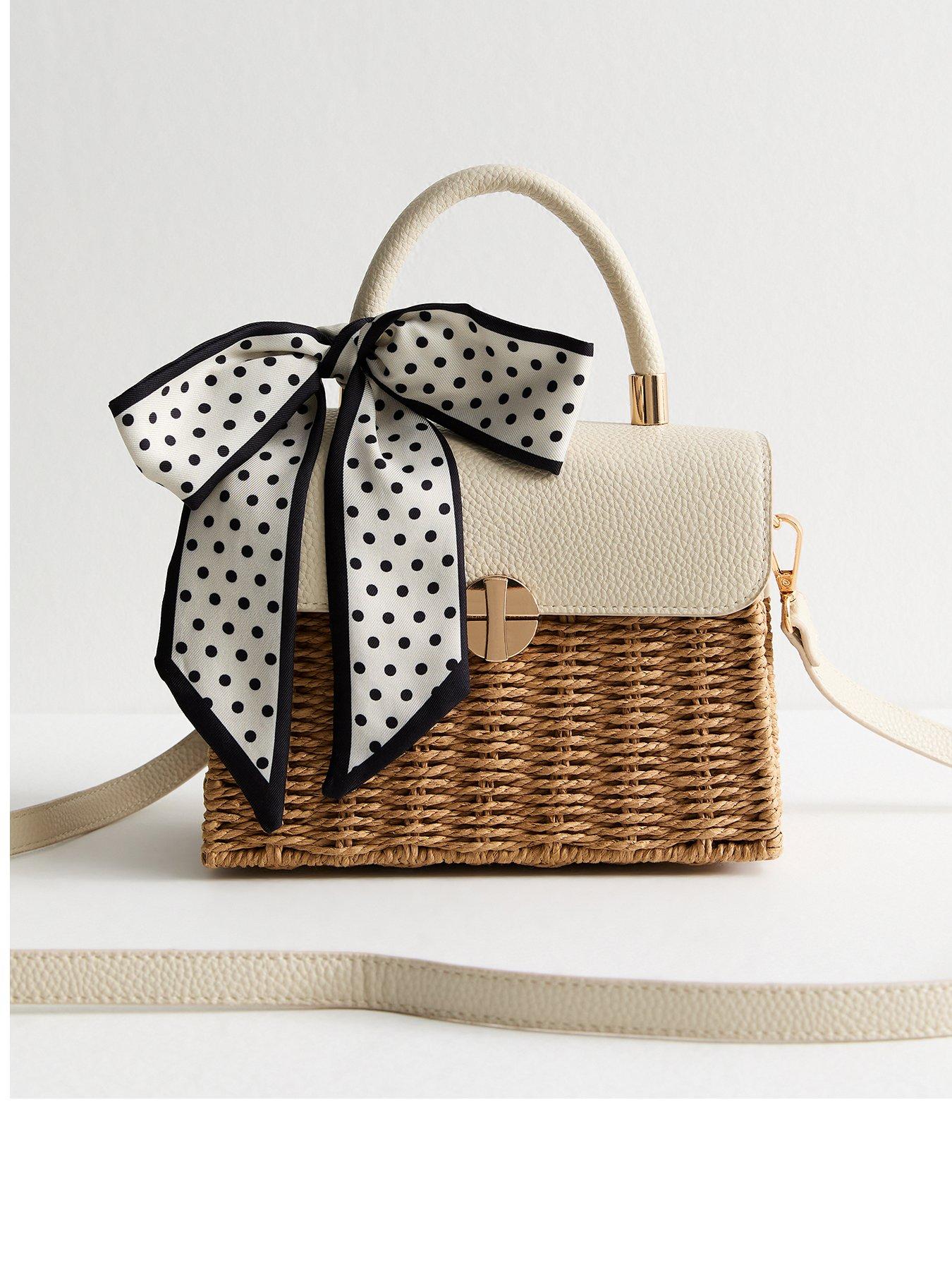 front image of new-look-brown-faux-leather-trim-woven-picnic-basket