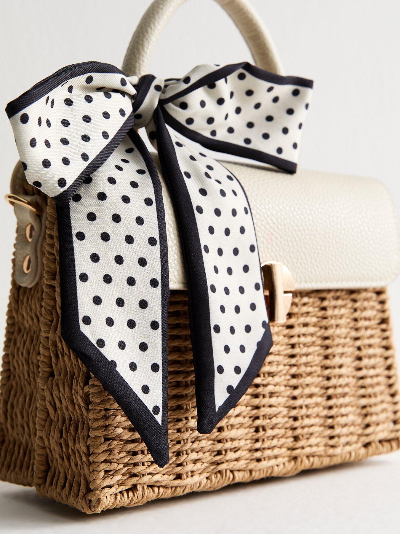  image of new-look-brown-faux-leather-trim-woven-picnic-basket