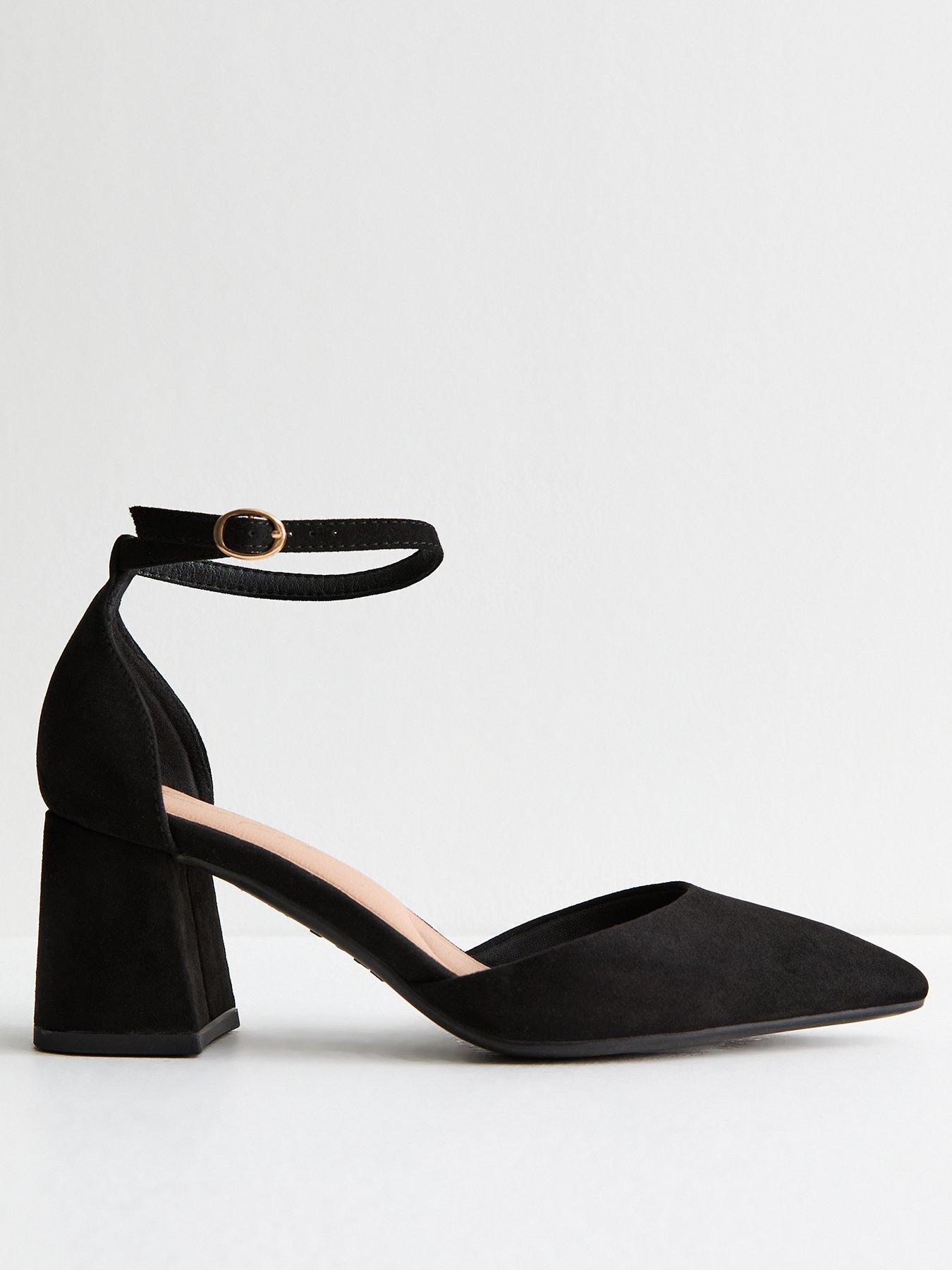  image of new-look-black-faux-suede-open-court-shoes