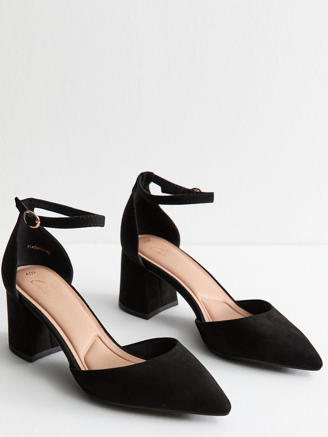  image of new-look-black-faux-suede-open-court-shoes