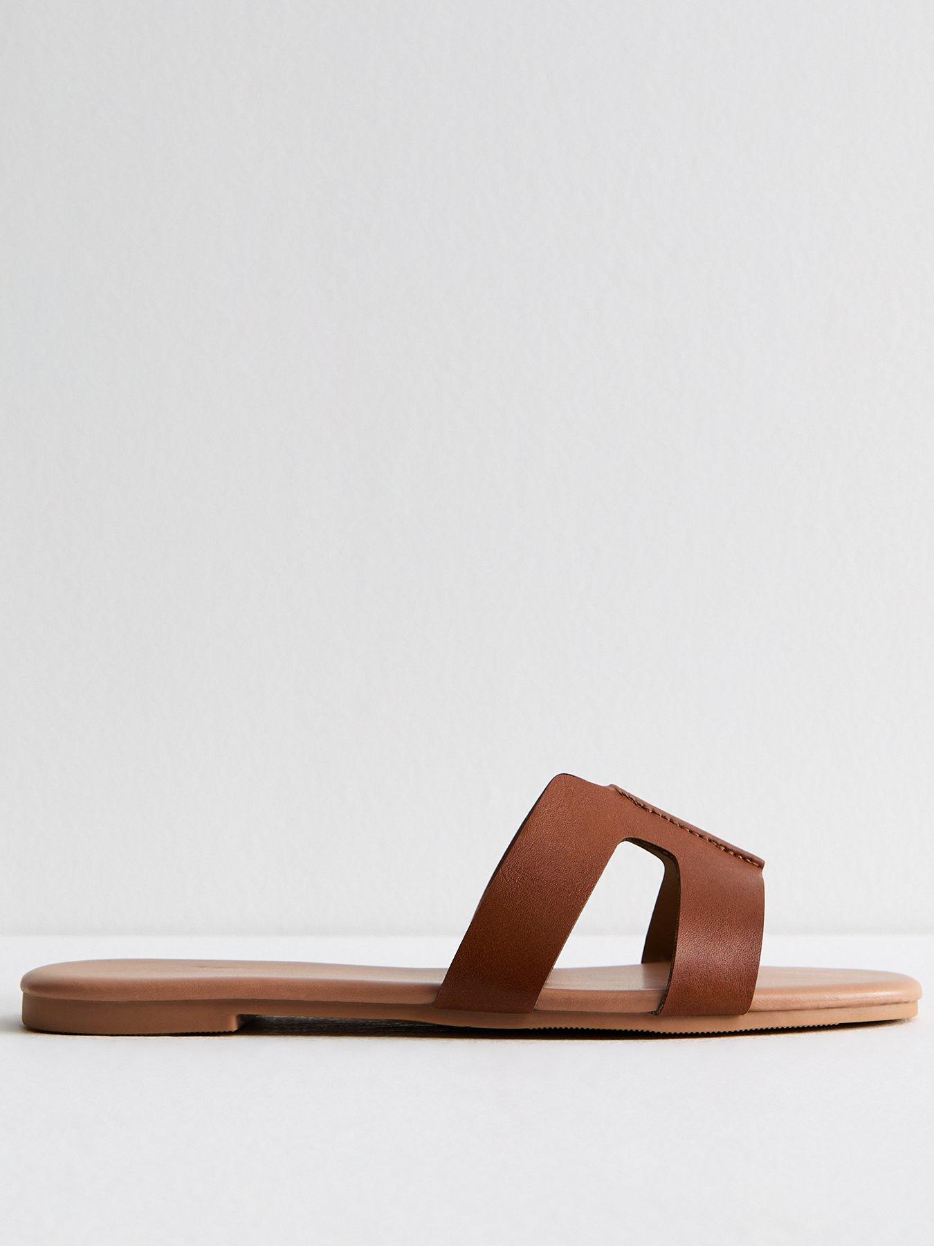 new-look-tan-faux-leather-cut-out-strap-mules-brown