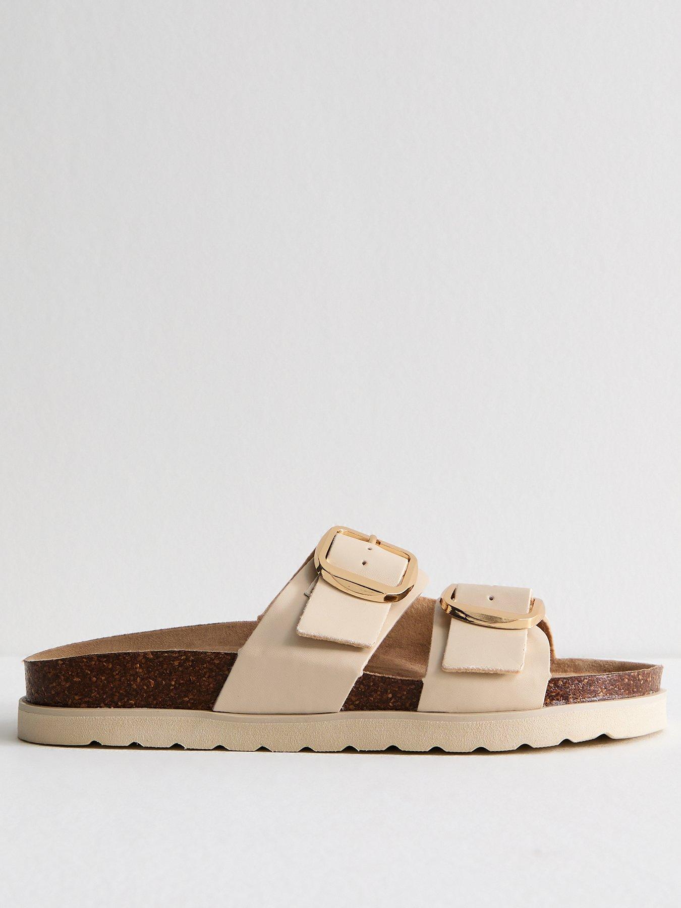 new-look-faux-leather-buckled-strap-sandals-cream