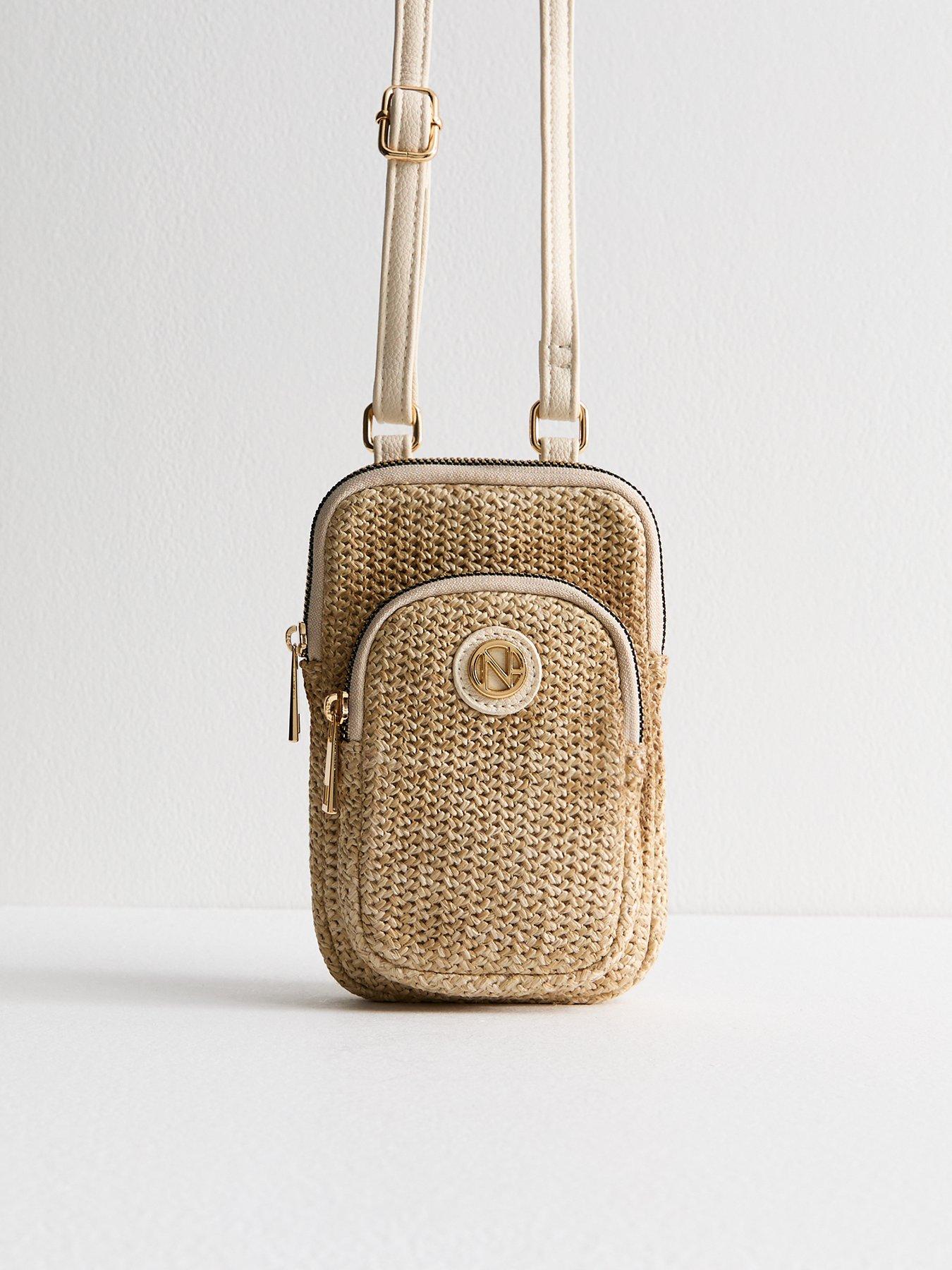 undefined Rue Raffia Phone Bag - Stone