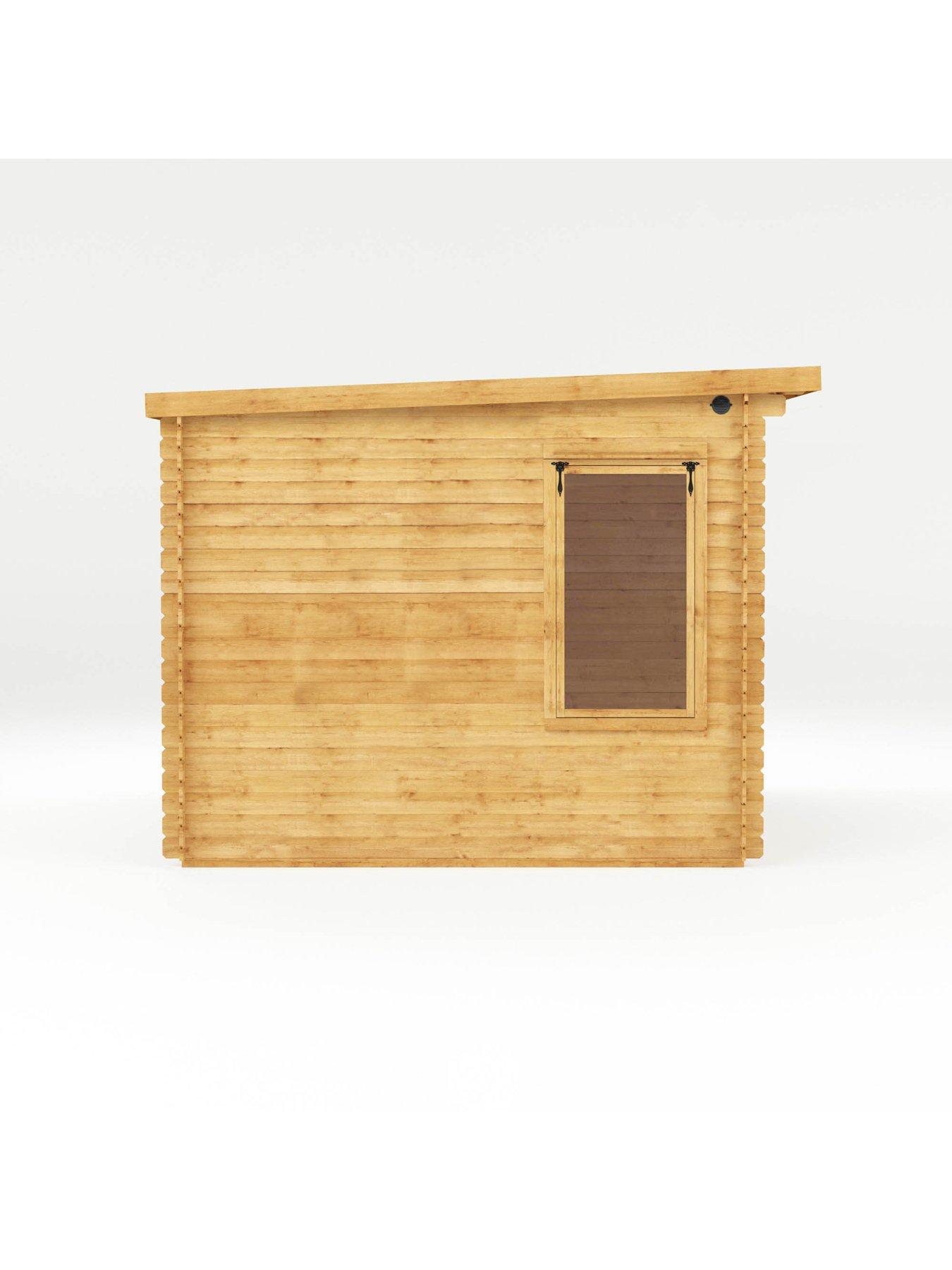  image of mercia-51m-x-3m-pent-log-cabin-with-side-shed-19mm