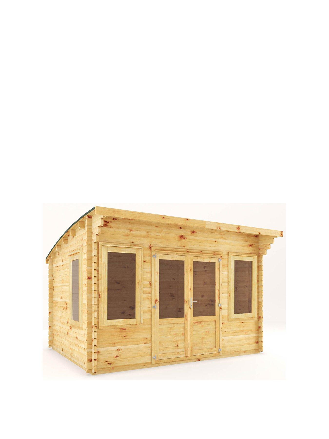Image 2 of 7 of MERCIA 4m x 3m Curved Roof Log Cabin (44mm) - PEFC Certified