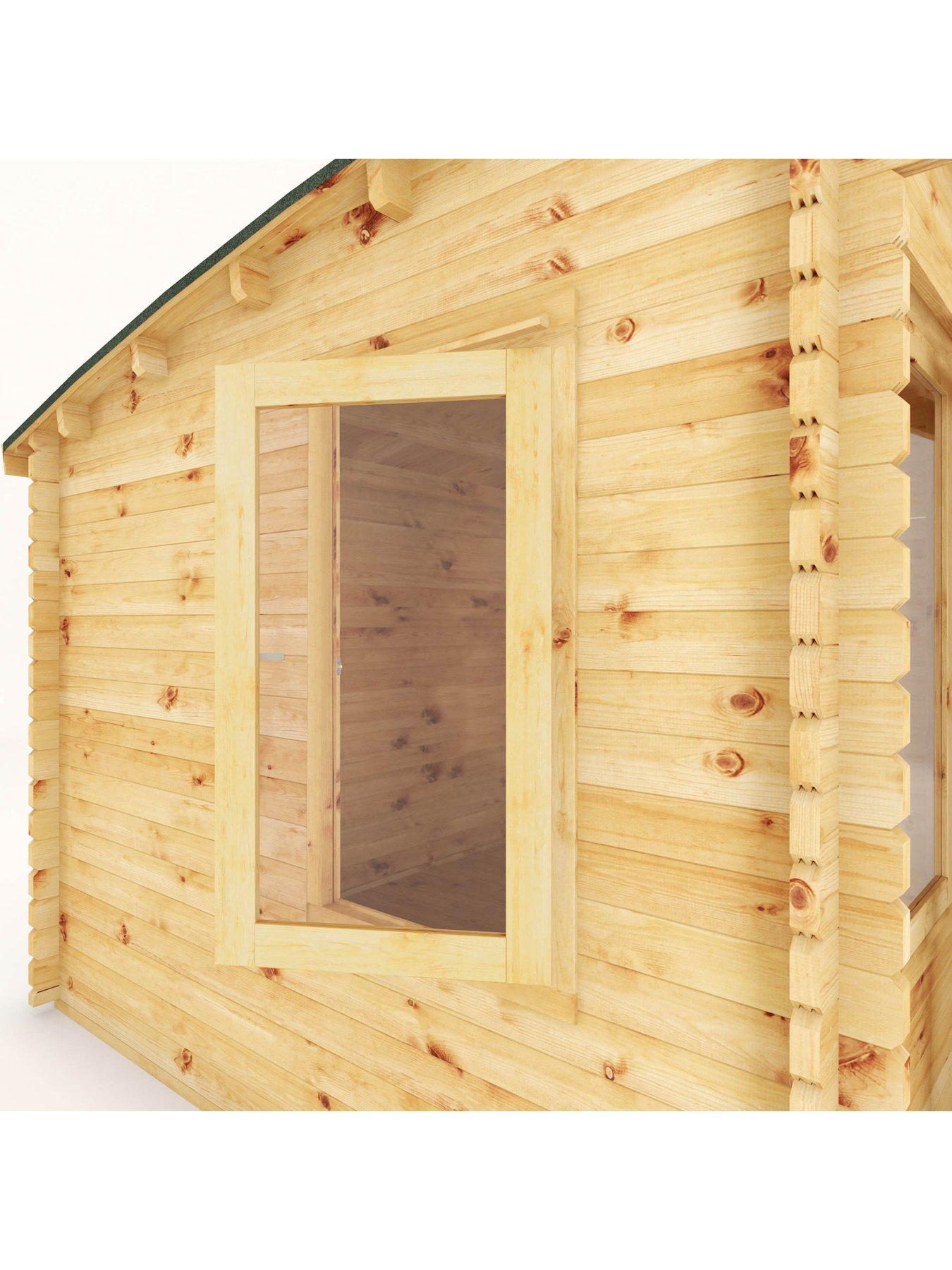 Image 4 of 7 of MERCIA 4m x 3m Curved Roof Log Cabin (44mm) - PEFC Certified