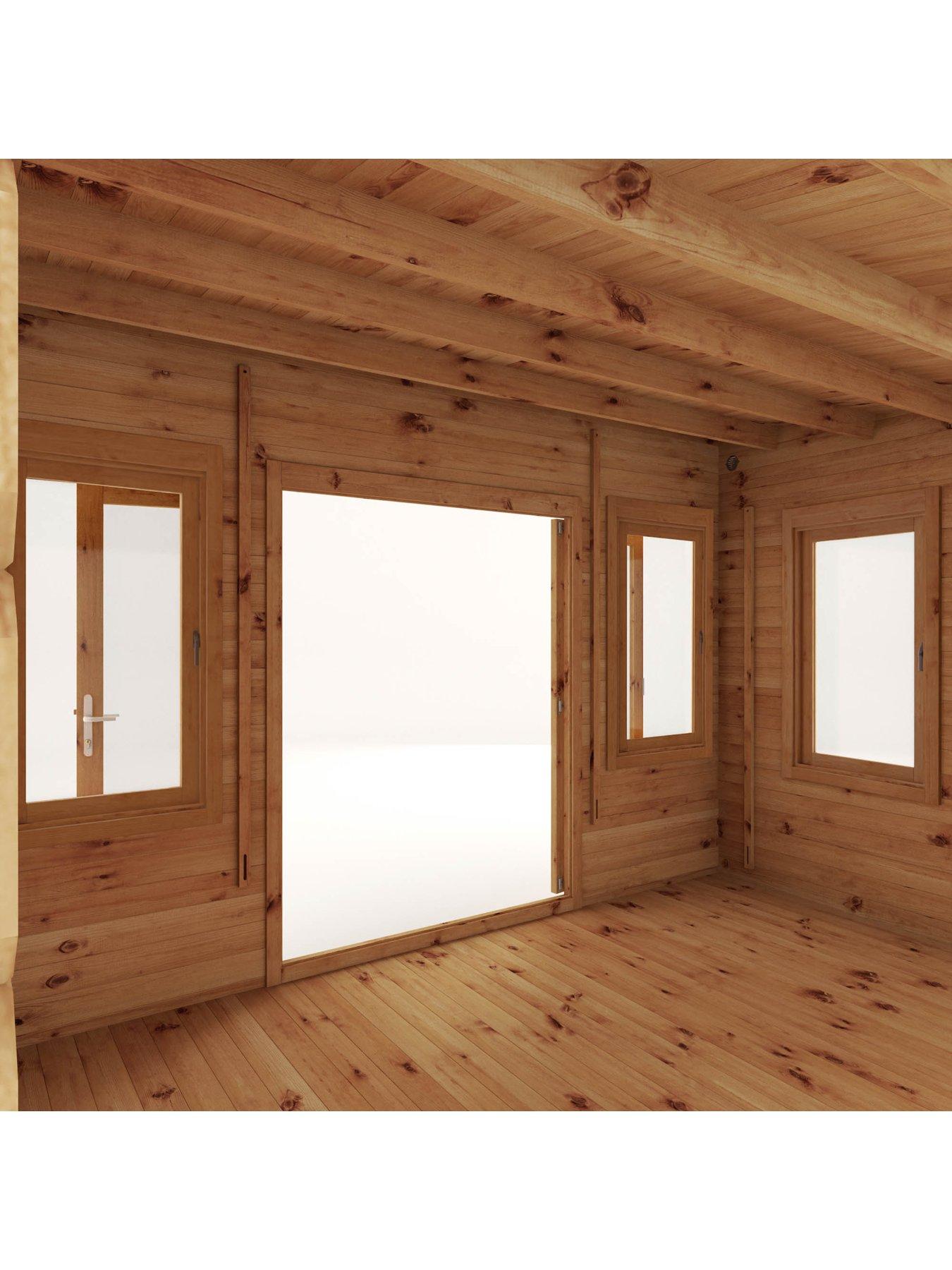 Image 5 of 7 of MERCIA 4m x 3m Curved Roof Log Cabin (44mm) - PEFC Certified