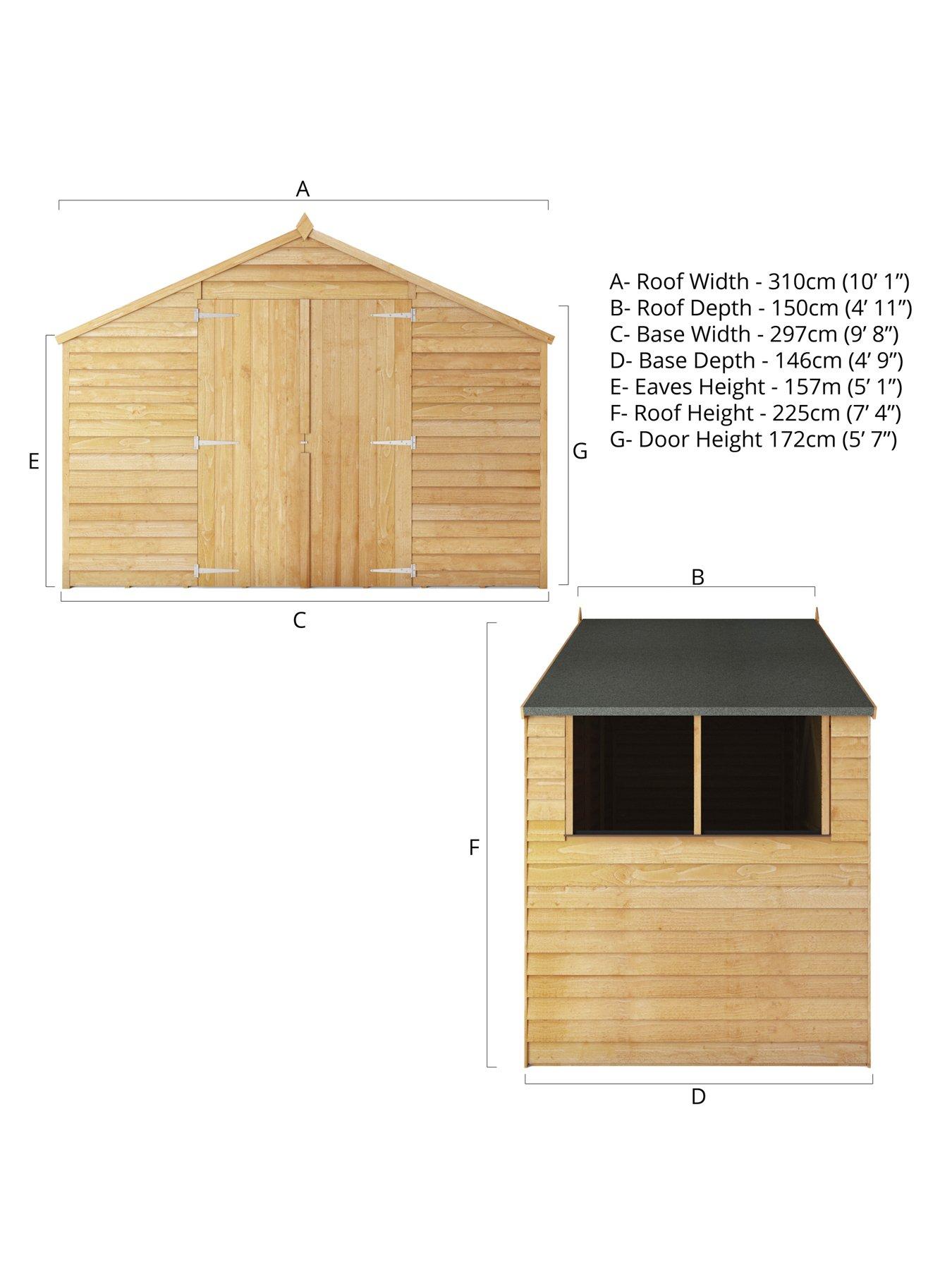 Image 7 of 7 of MERCIA 5 x 10ft Overlap Apex Workshop - FSC&reg; Certified