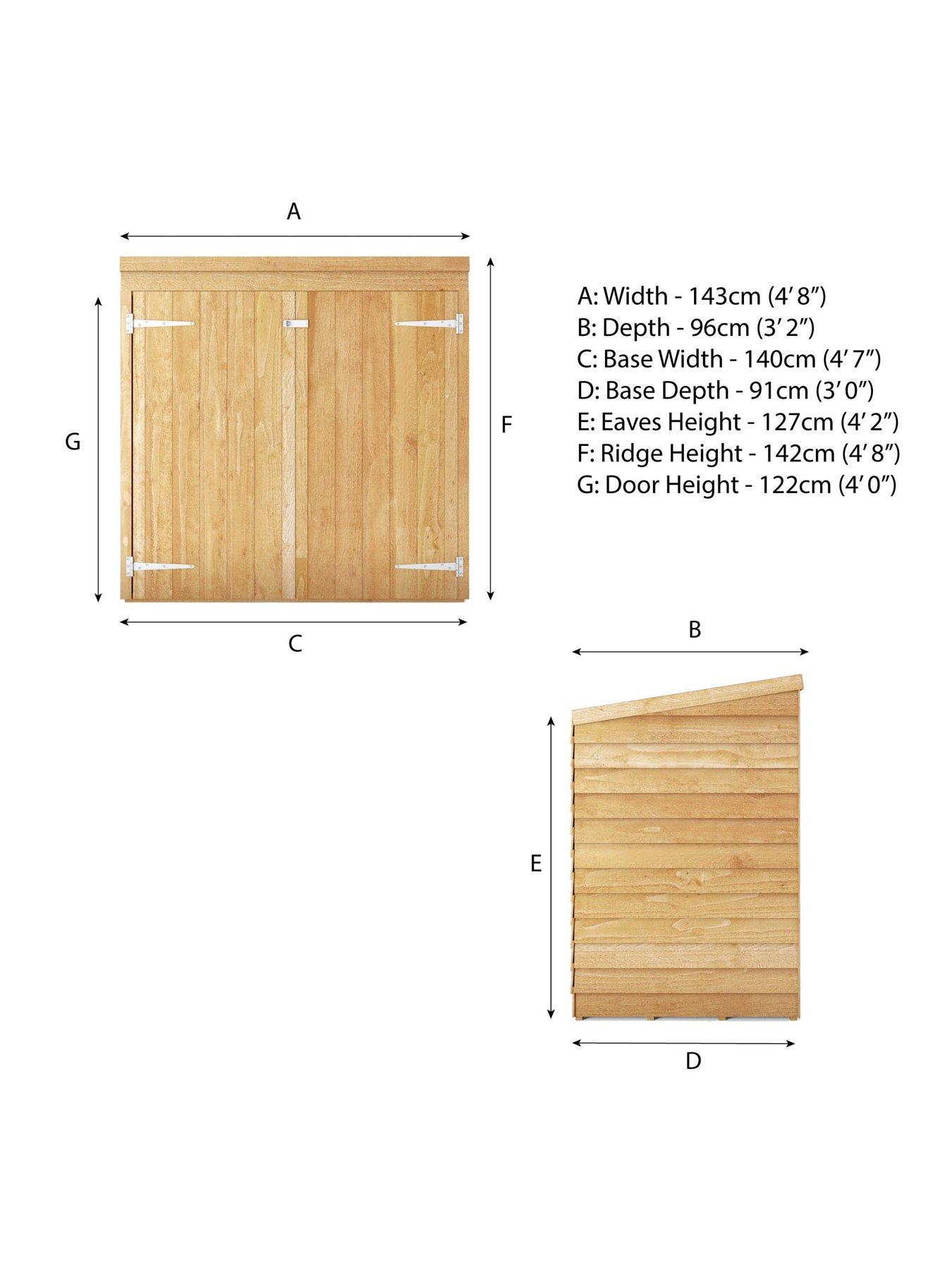Image 7 of 7 of MERCIA Mercia 3 x 5ft Overlap Pent Mower Store - FSC&reg; Certified