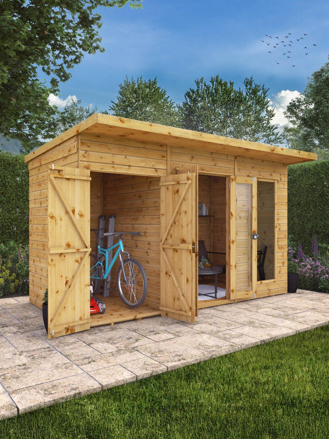 mercia-12-x-6ft-maine-pent-summerhouse-with-side-shed