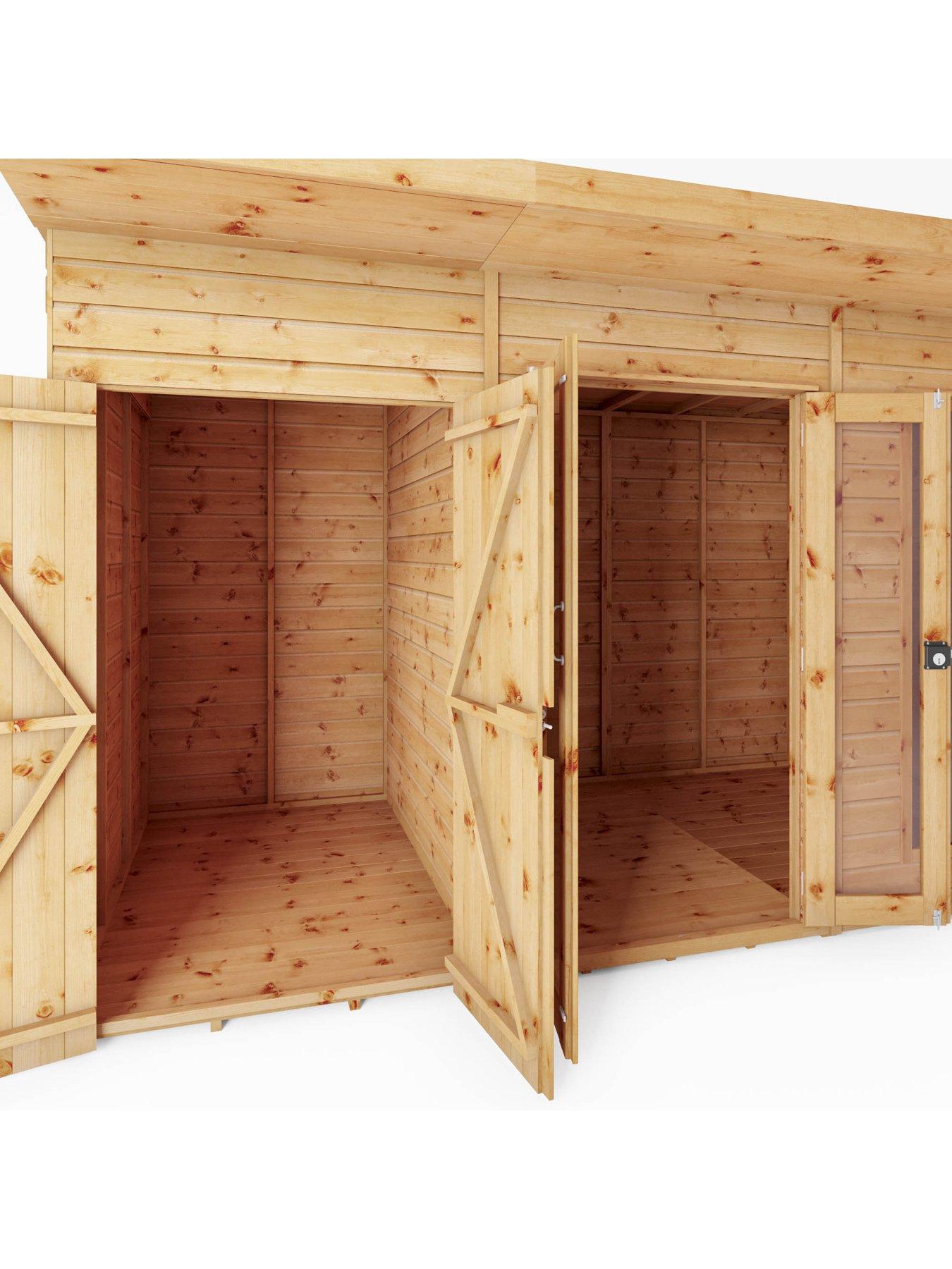  image of mercia-12-x-6ft-maine-pent-summerhouse-with-side-shed