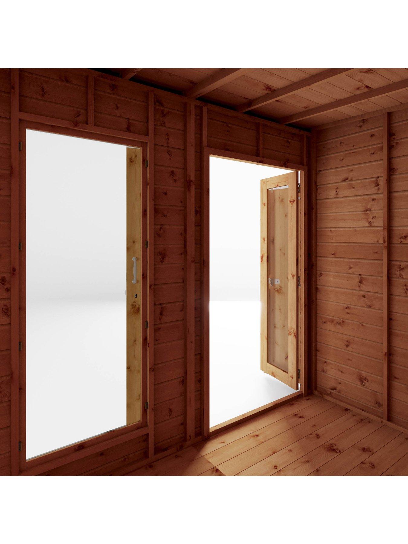  image of mercia-12-x-6ft-maine-pent-summerhouse-with-side-shed