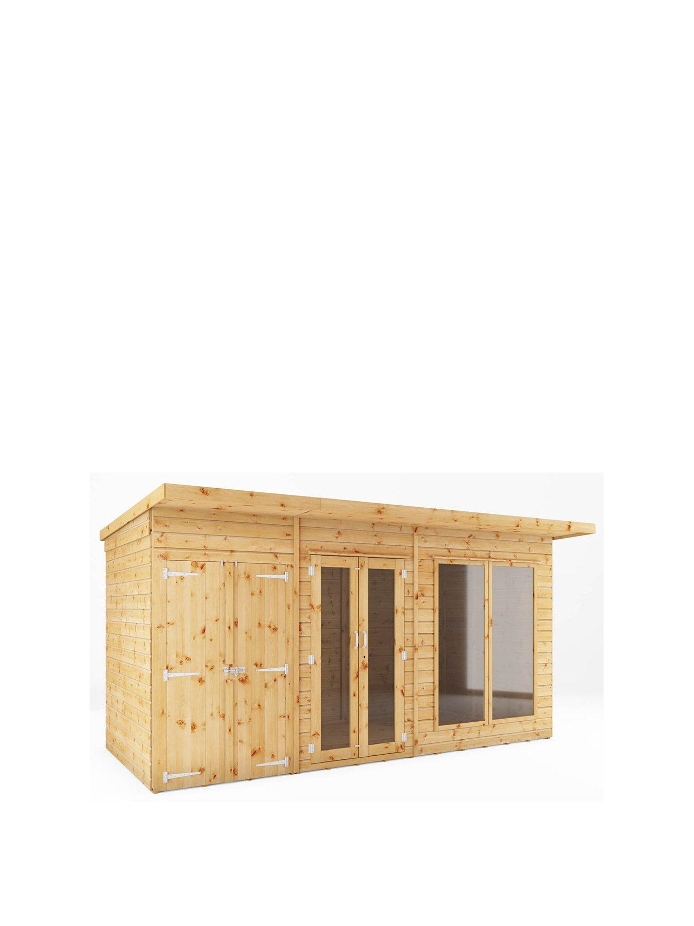Image 2 of 7 of MERCIA 14 x 6ft Maine Pent Summerhouse With Side Shed - PEFC Certified