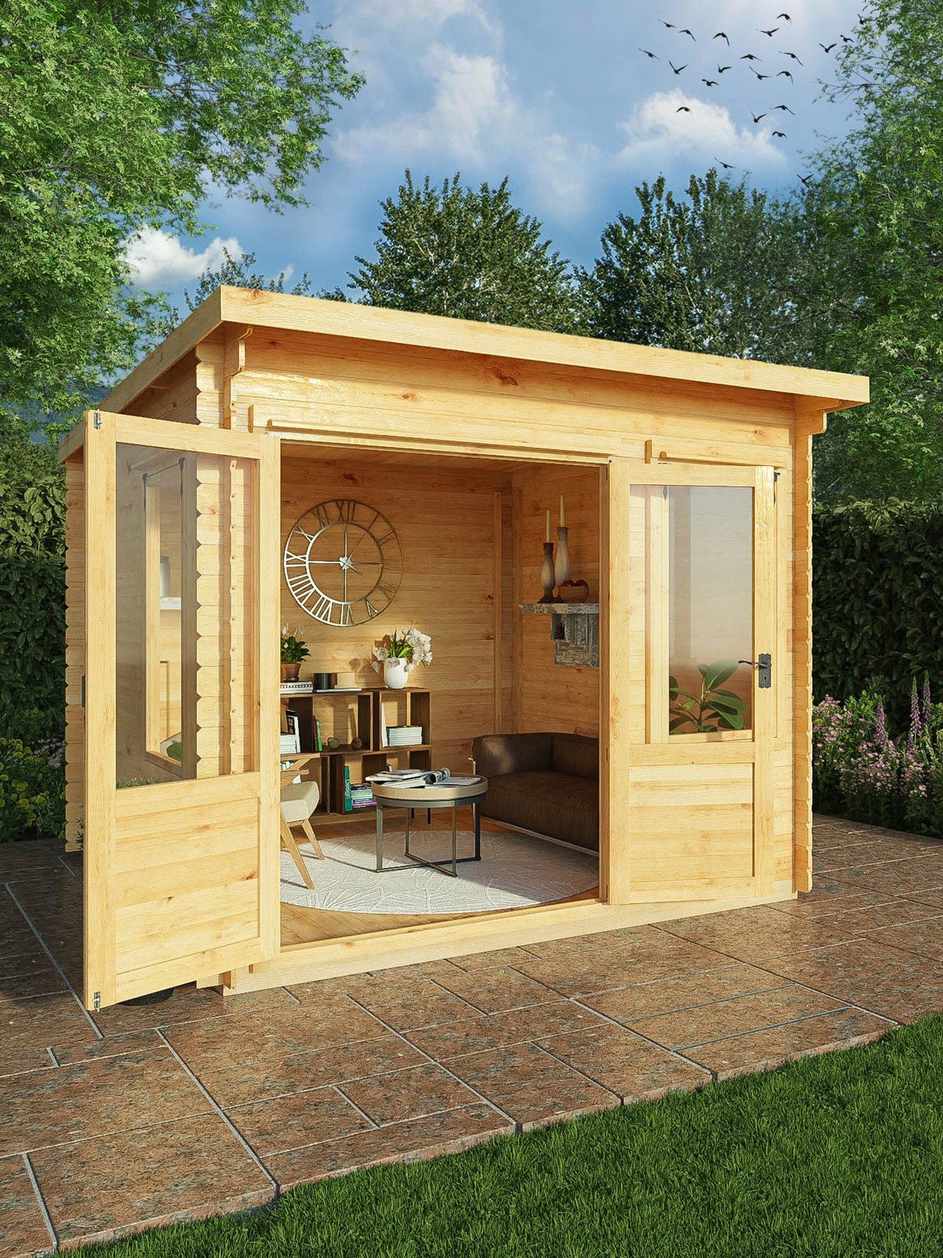MERCIA 3m x 3m Pent Log Cabin (19mm) - PEFC Certified