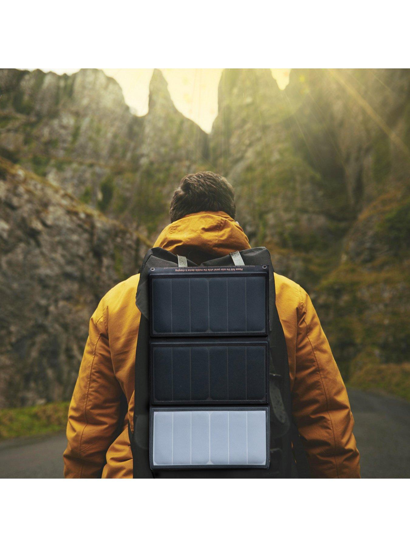  image of yard-force-21w12v-li-ion-portable-solar-power-bank-with-foldable-panel-and-usb-c-outputs-for-outdoor-activities-lx-pb21