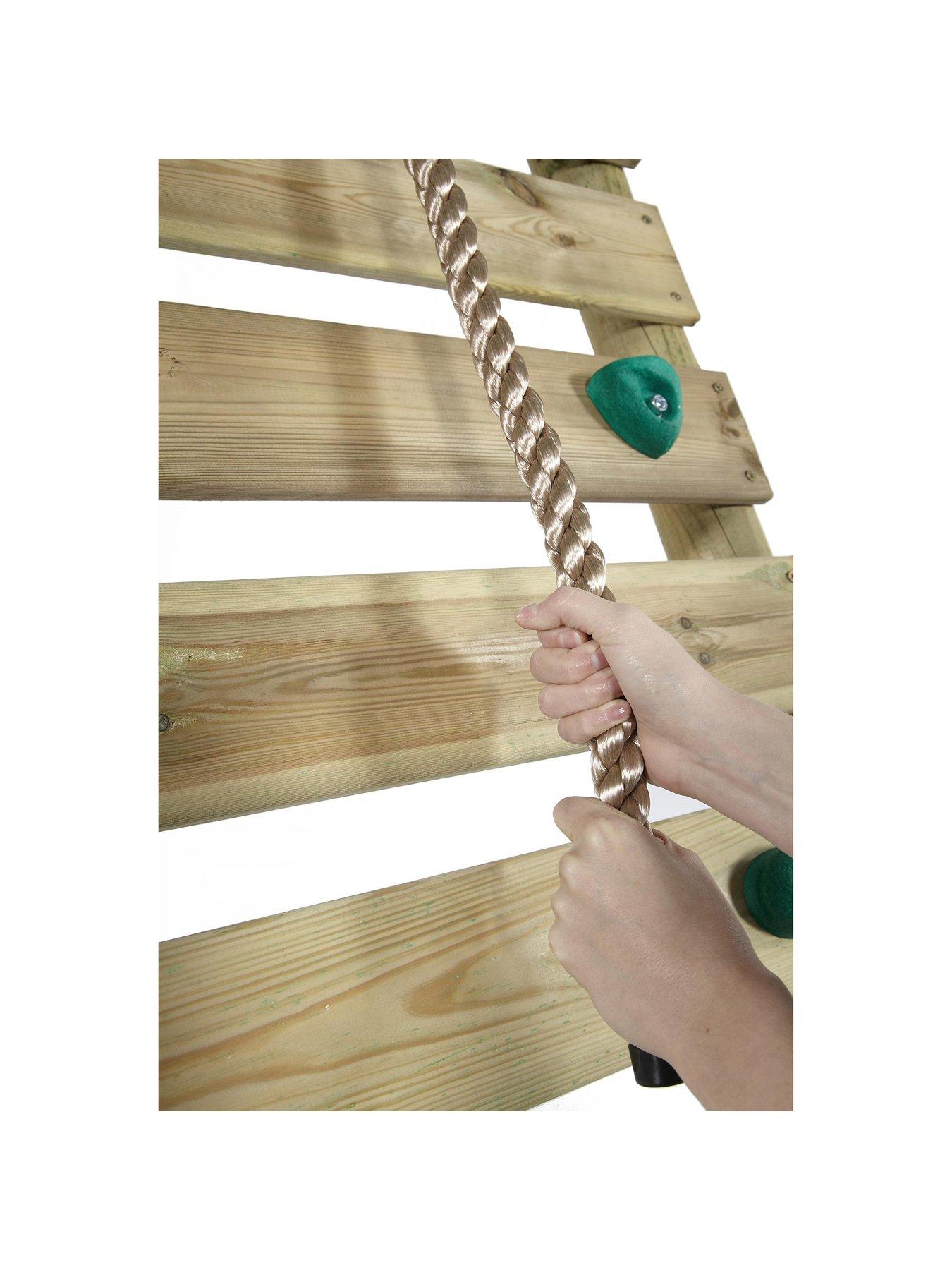  image of plum-plumreg-uakari-wooden-swing-set-double-swing-amp-climbing-wall-green