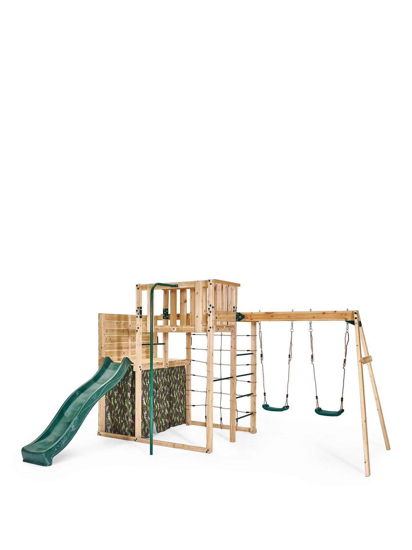  image of plum-wooden-climbing-cube-xl-with-swing-arm
