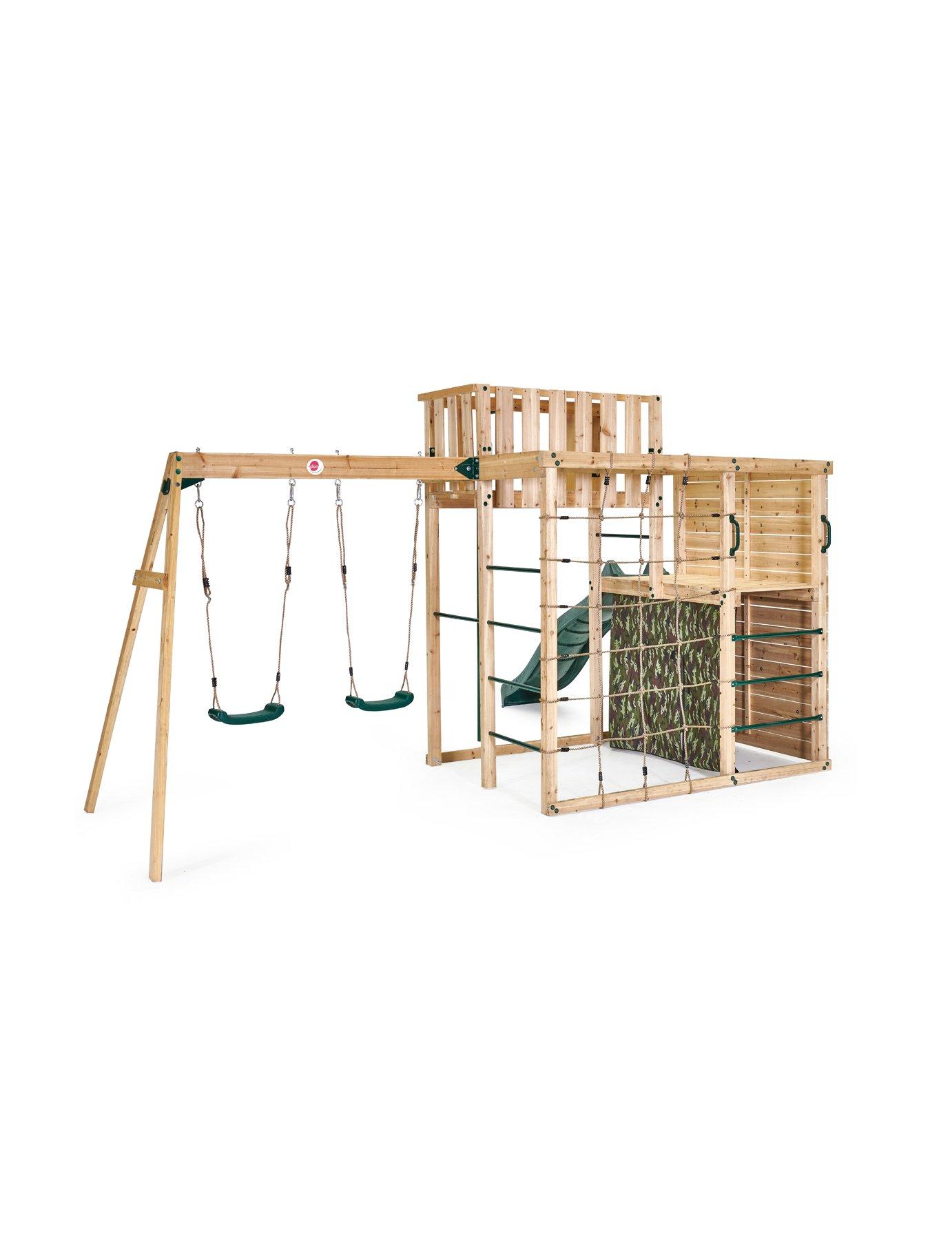  image of plum-wooden-climbing-cube-xl-with-swing-arm