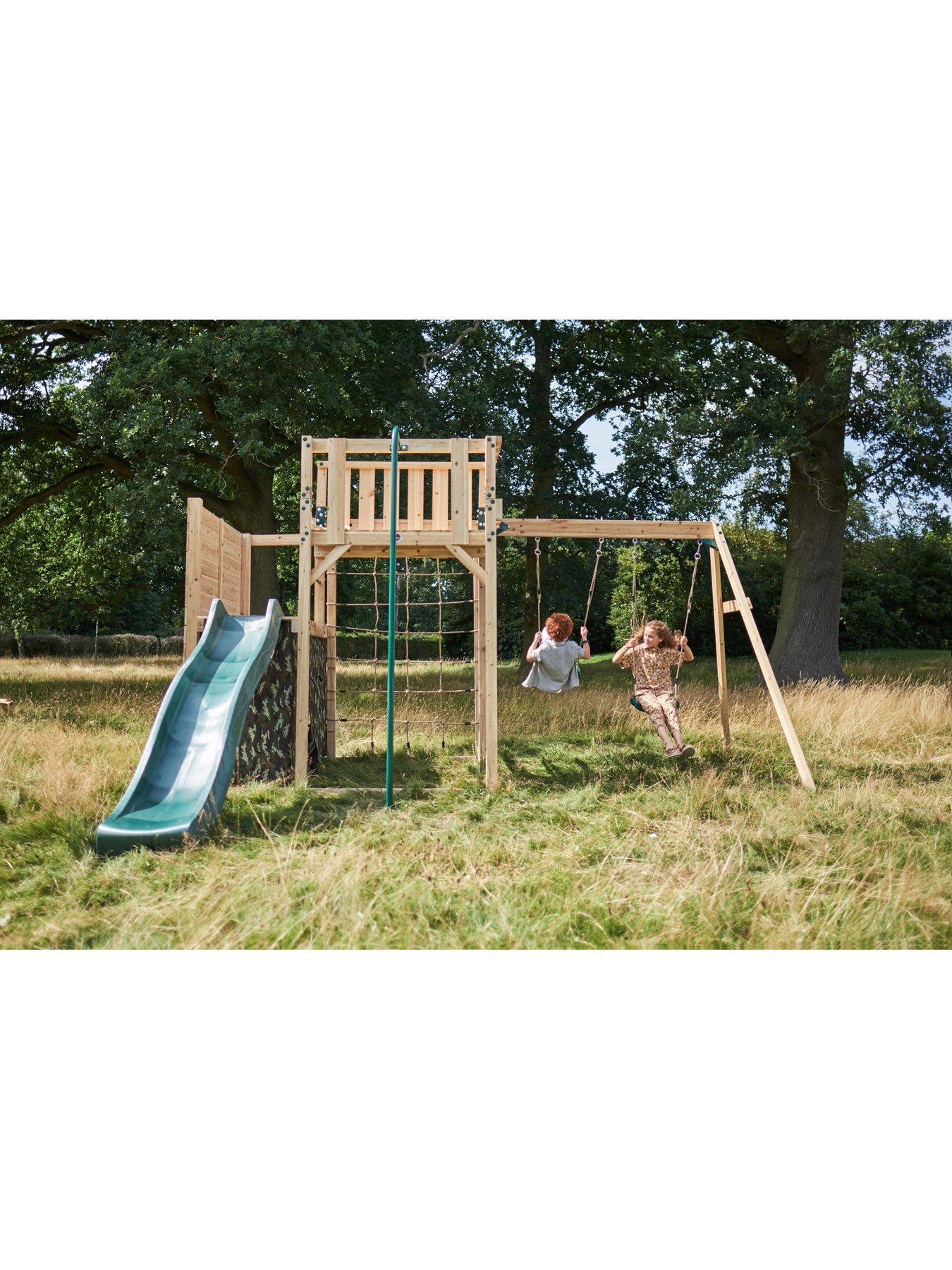  image of plum-wooden-climbing-cube-xl-with-swing-arm