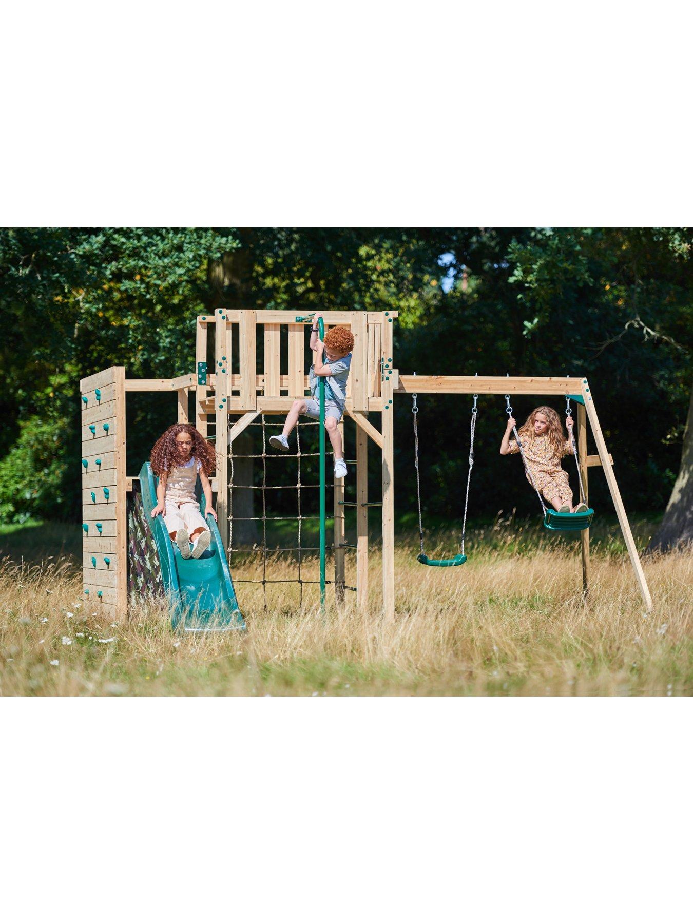  image of plum-wooden-climbing-cube-xl-with-swing-arm