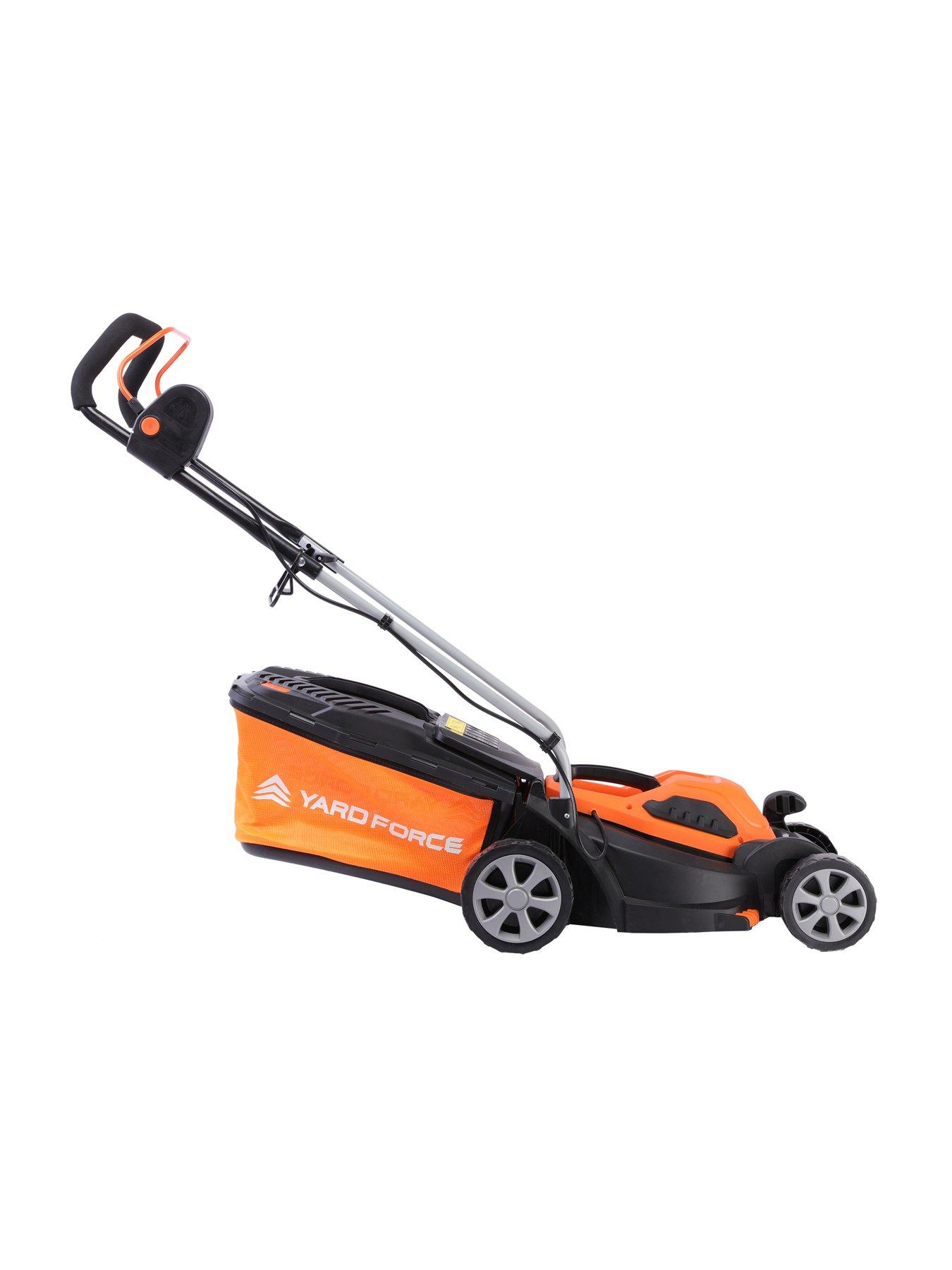  image of yard-force-1200w-32cm-electric-lawnmower-with-30l-grass-bag-and-rear-roller-em-u32