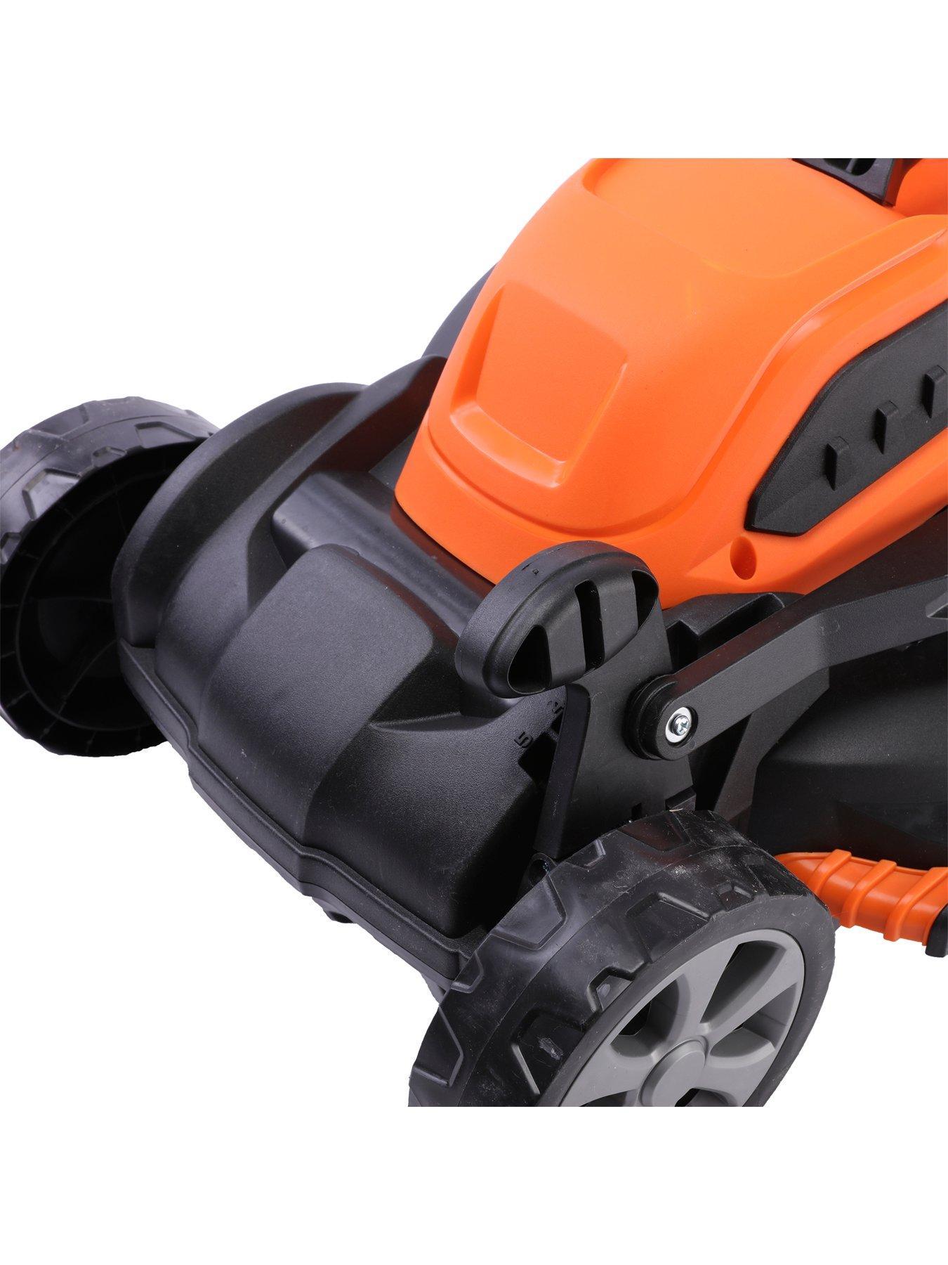  image of yard-force-1200w-32cm-electric-lawnmower-with-30l-grass-bag-and-rear-roller-em-u32