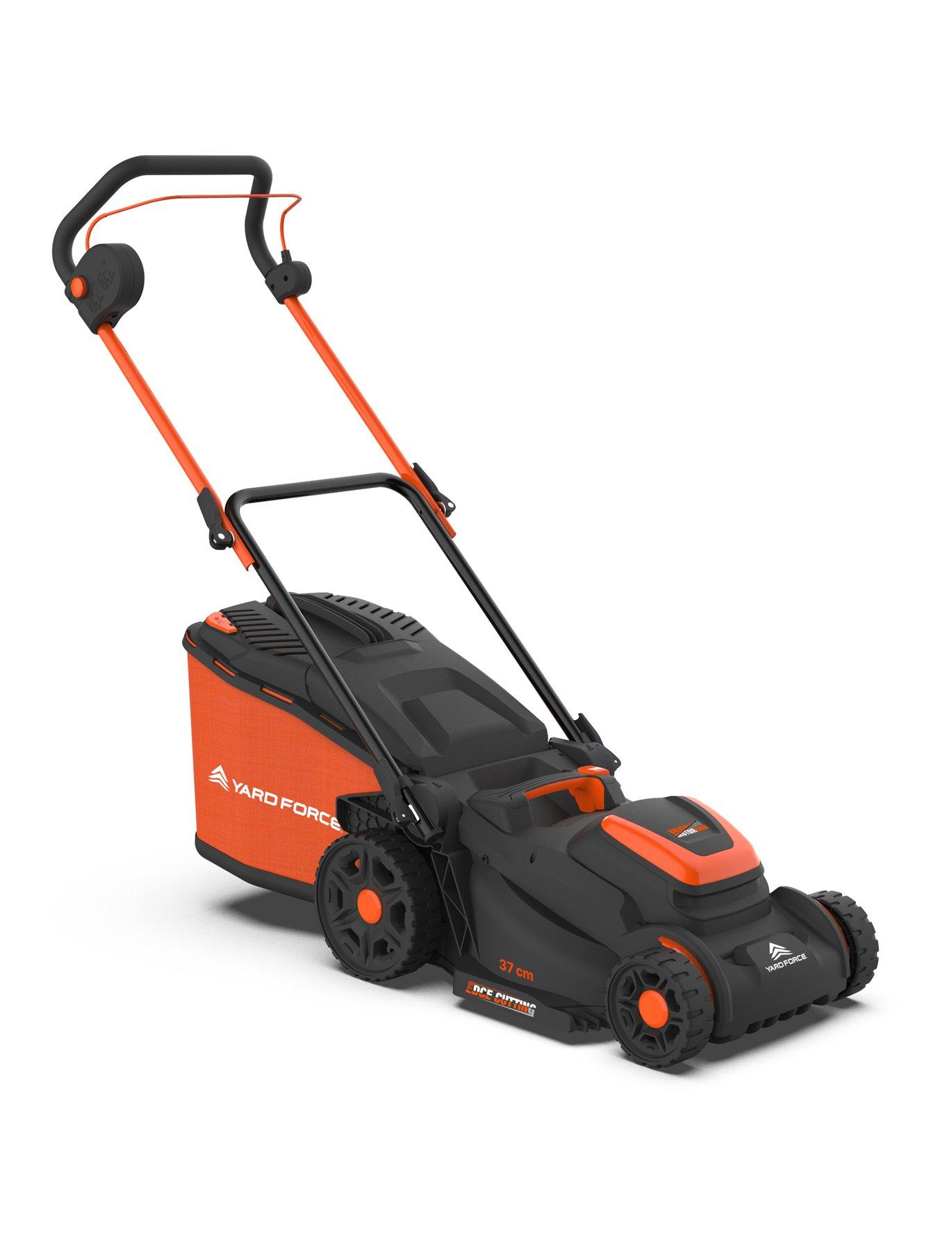  image of yard-force-40v-40ah-2x20v-cordless-lawnmower-with-37cm-cutting-width-40l-grass-bag-mulching-plug-and-rear-roller-lm-c37b