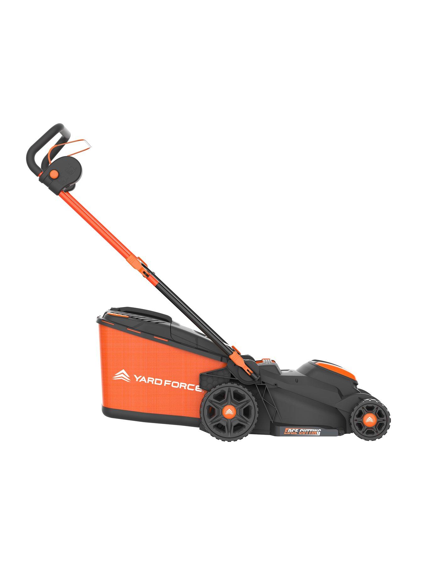  image of yard-force-40v-40ah-2x20v-cordless-lawnmower-with-37cm-cutting-width-40l-grass-bag-mulching-plug-and-rear-roller-lm-c37b