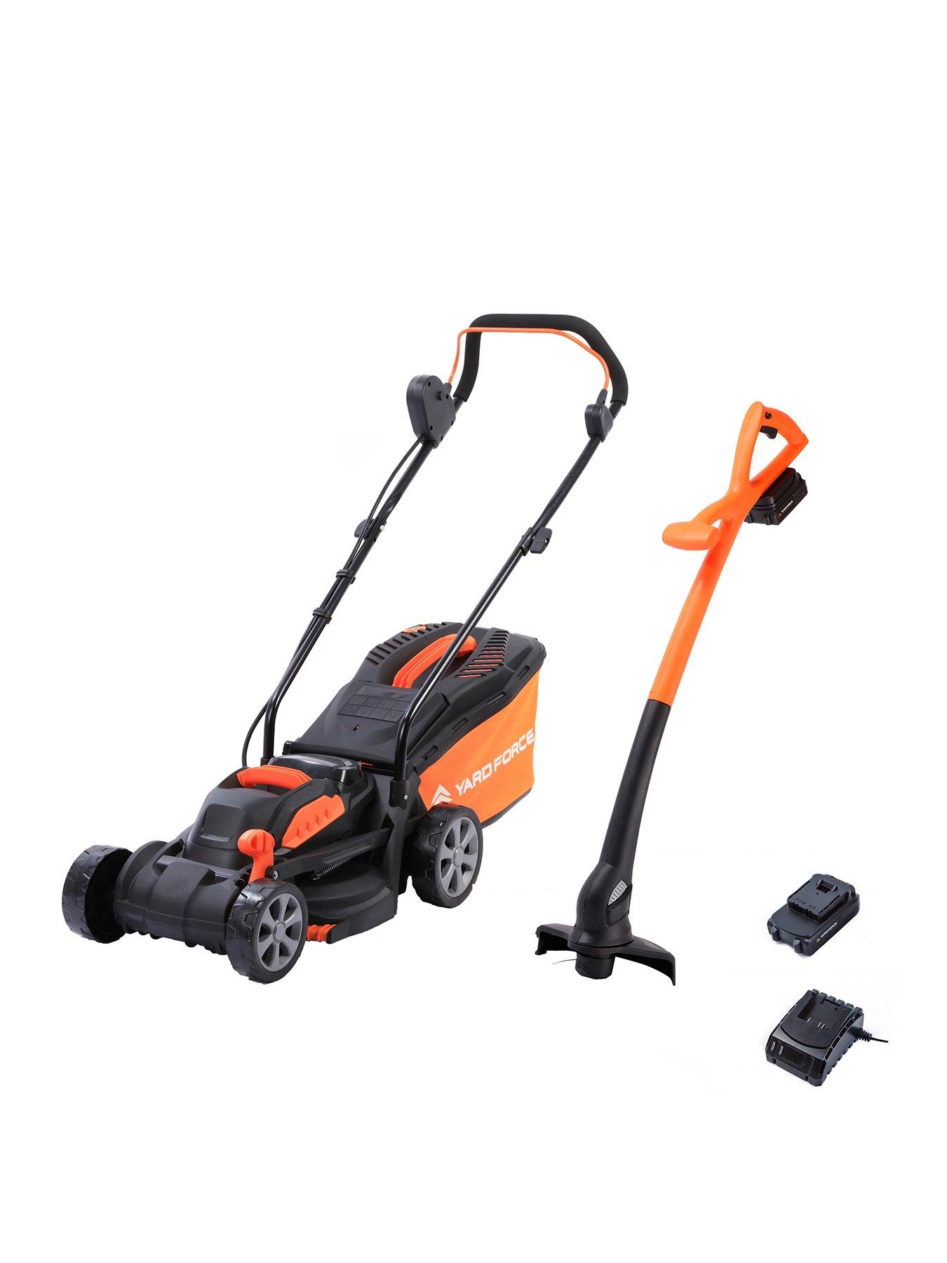 Yard Force 20V 4.0Ah 33cm Cordless Lawnmower and 25cm Grass Trimmer - CR20 Range - LM C33B  &  LT C25B