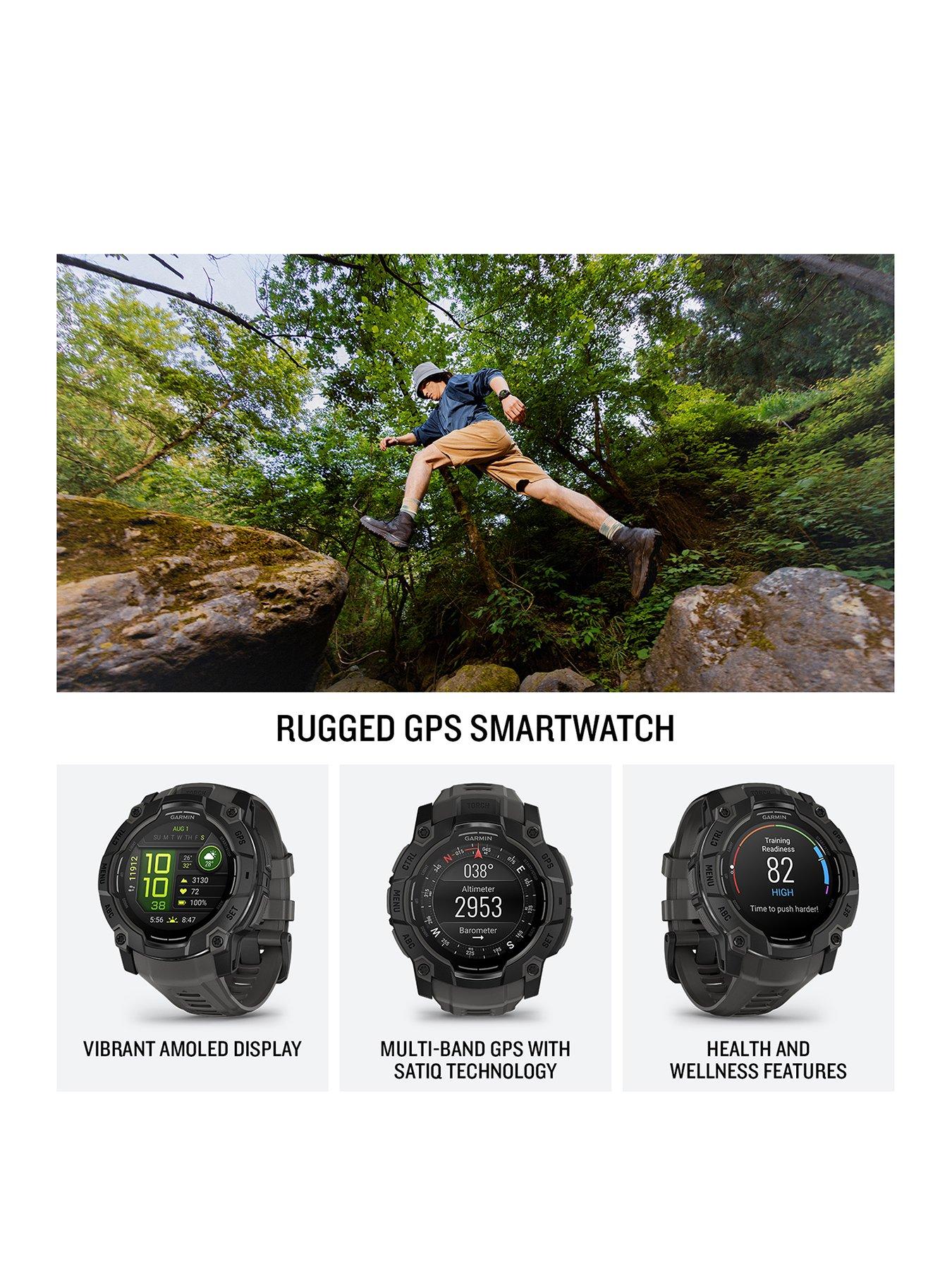 Image 2 of 8 of Garmin Instinct 3&nbsp;AMOLED&nbsp;50mm Smartwatch -&nbsp;Black