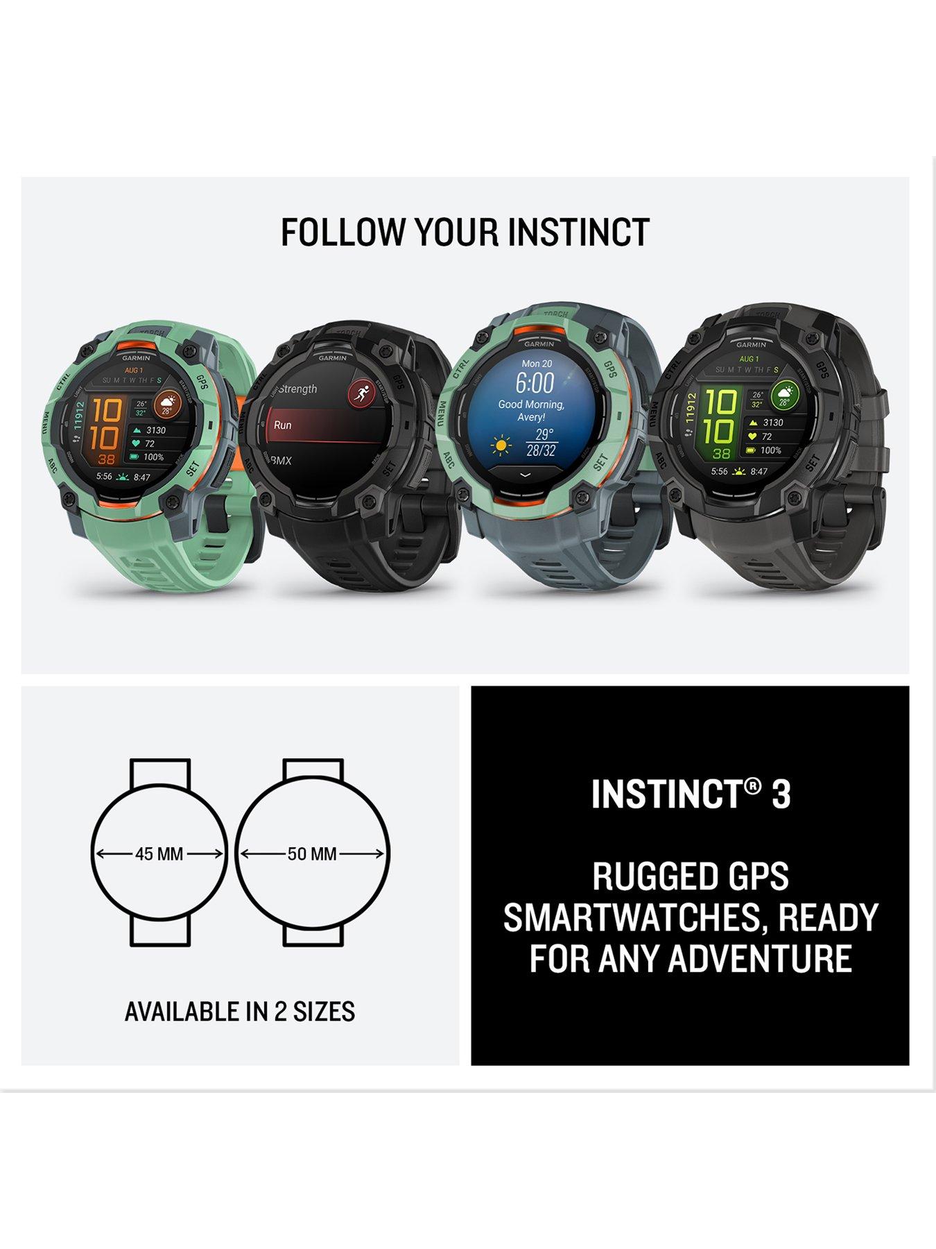 Image 6 of 8 of Garmin Instinct 3&nbsp;AMOLED Smartwatch&nbsp;45mm -&nbsp;Neo Tropic