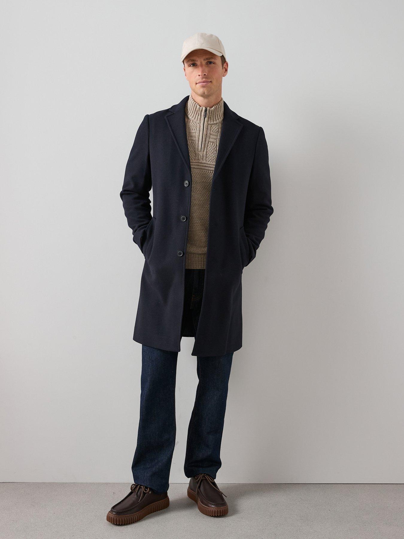 The Very Collection Notch Collar Overcoat - Navy