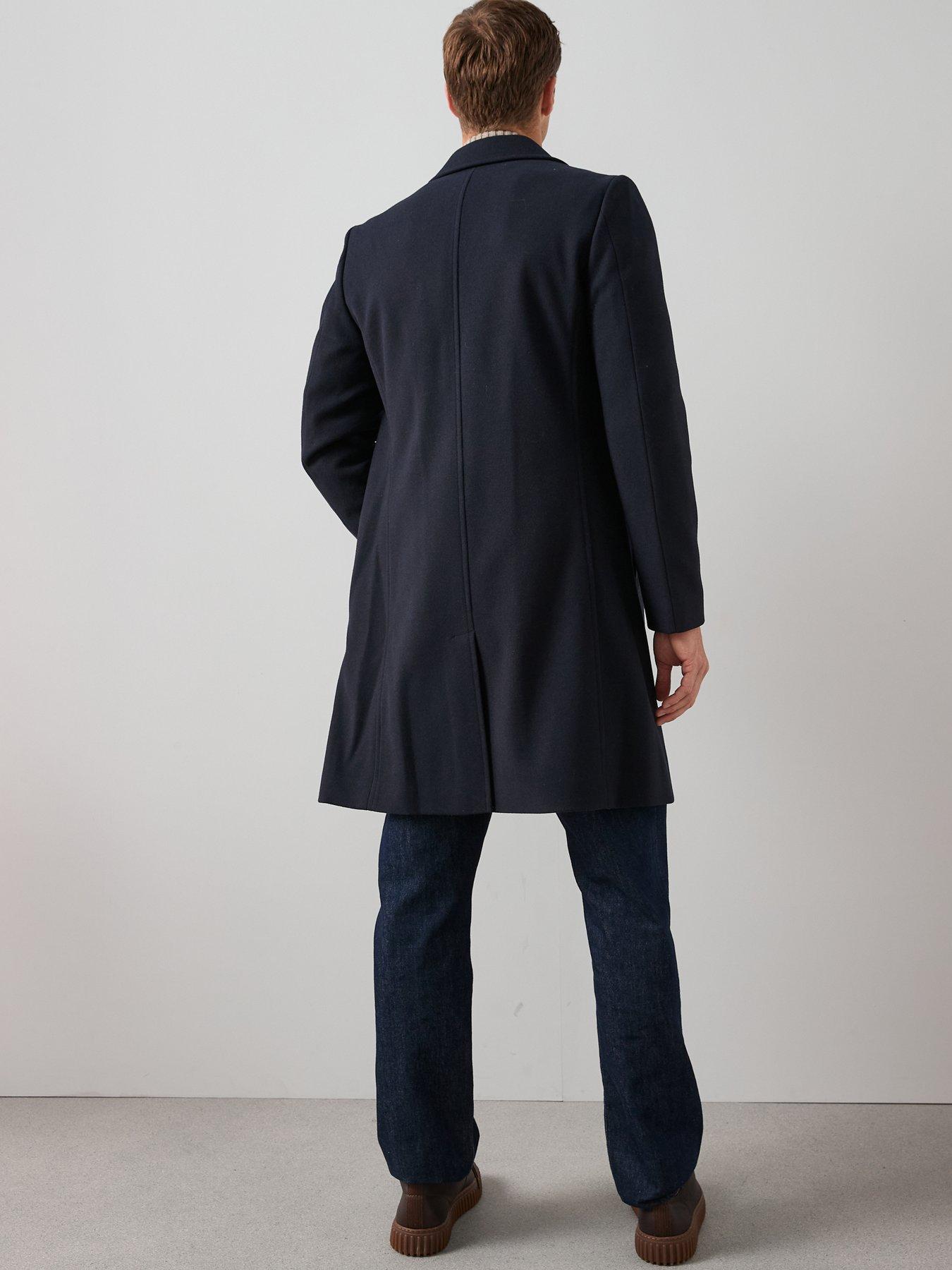 Image 2 of 6 of The Very Collection Notch Collar Overcoat - Navy