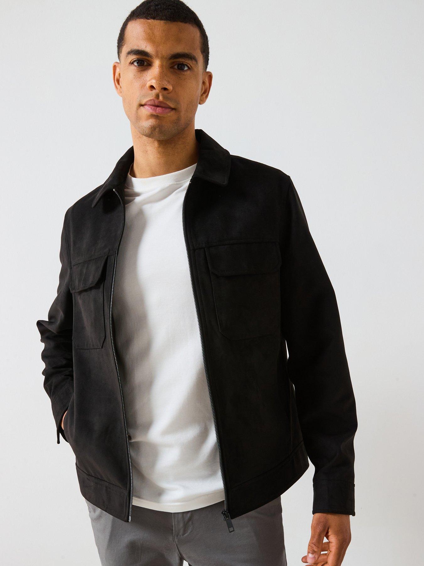 Very Man Suede Look Zip Harrington - Black