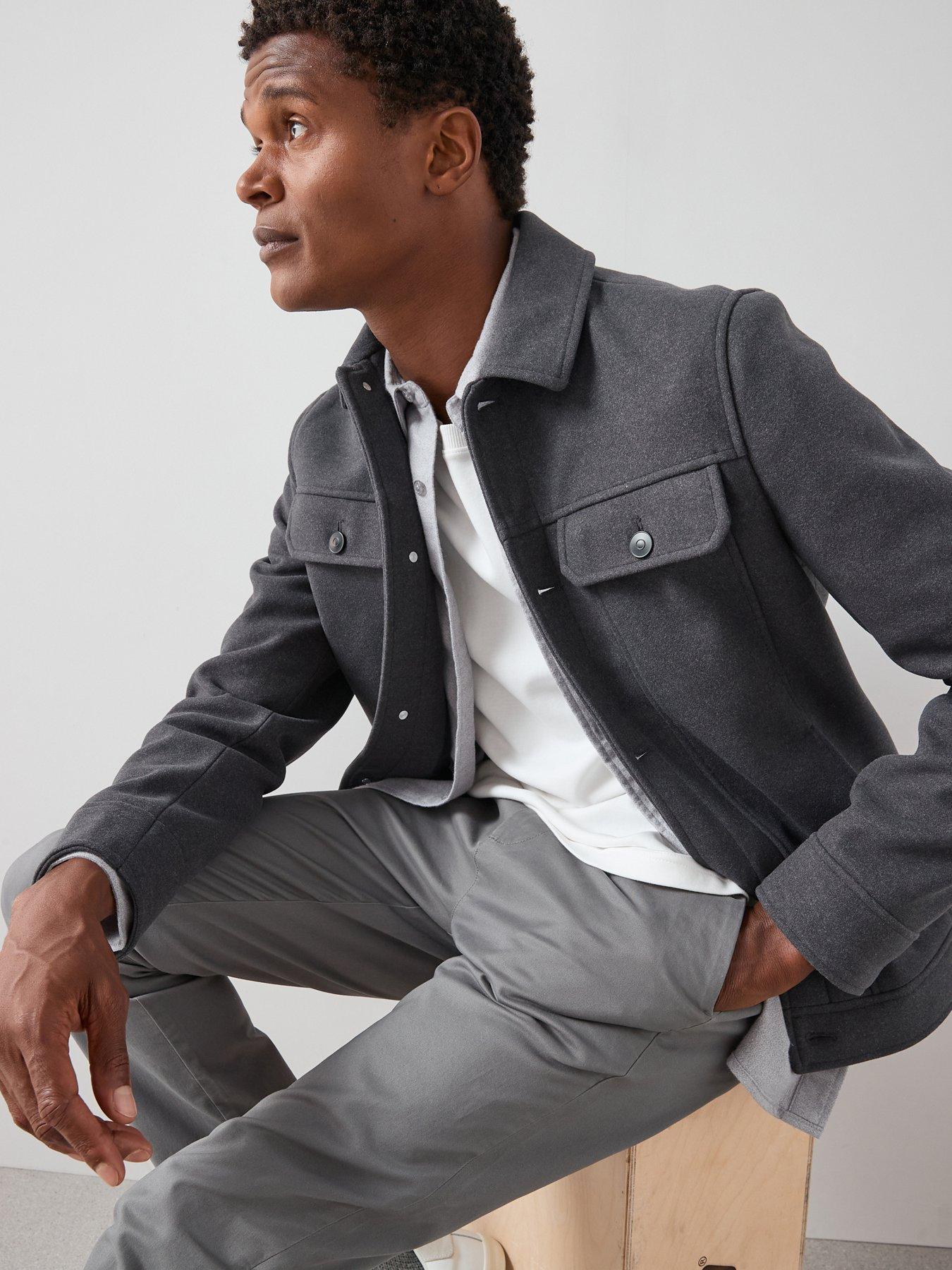 undefined Collared Shacket  -Grey Marl