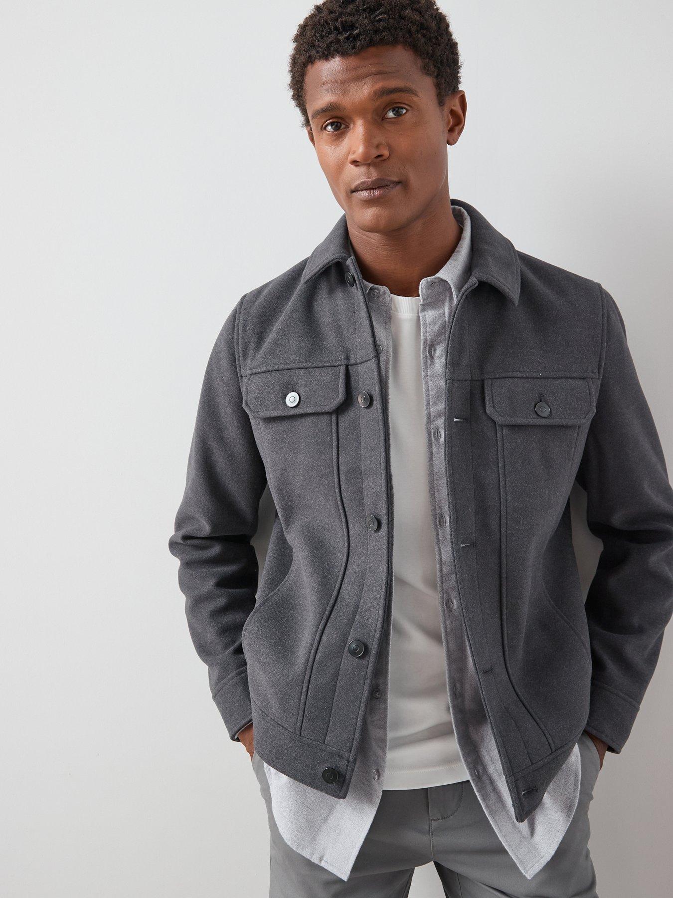 Image 5 of 6 of The Very Collection Collared Shacket by The Very Collection- Grey Marl