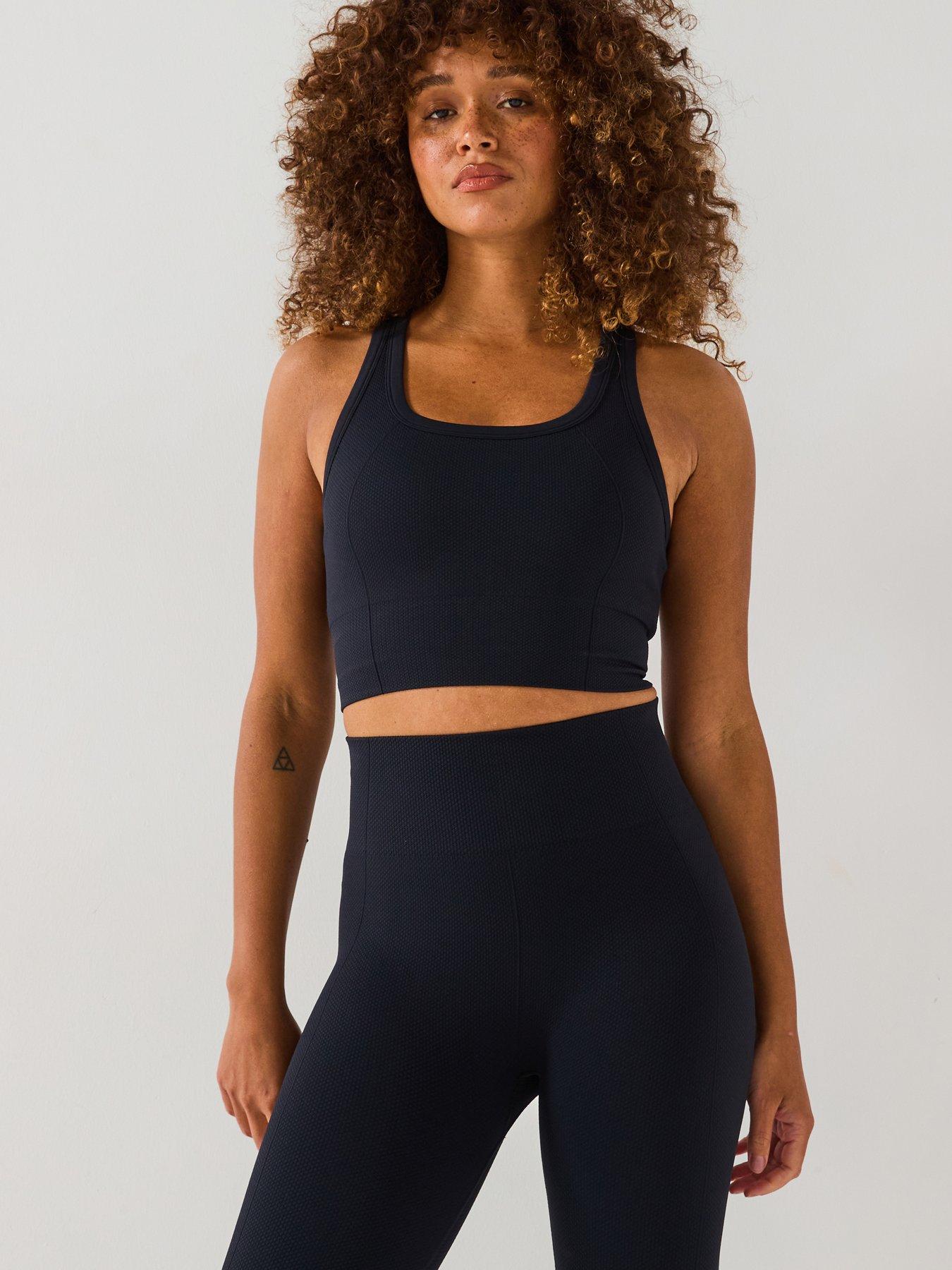  image of gym-coffee-womens-training-lotus-lounge-bra-black